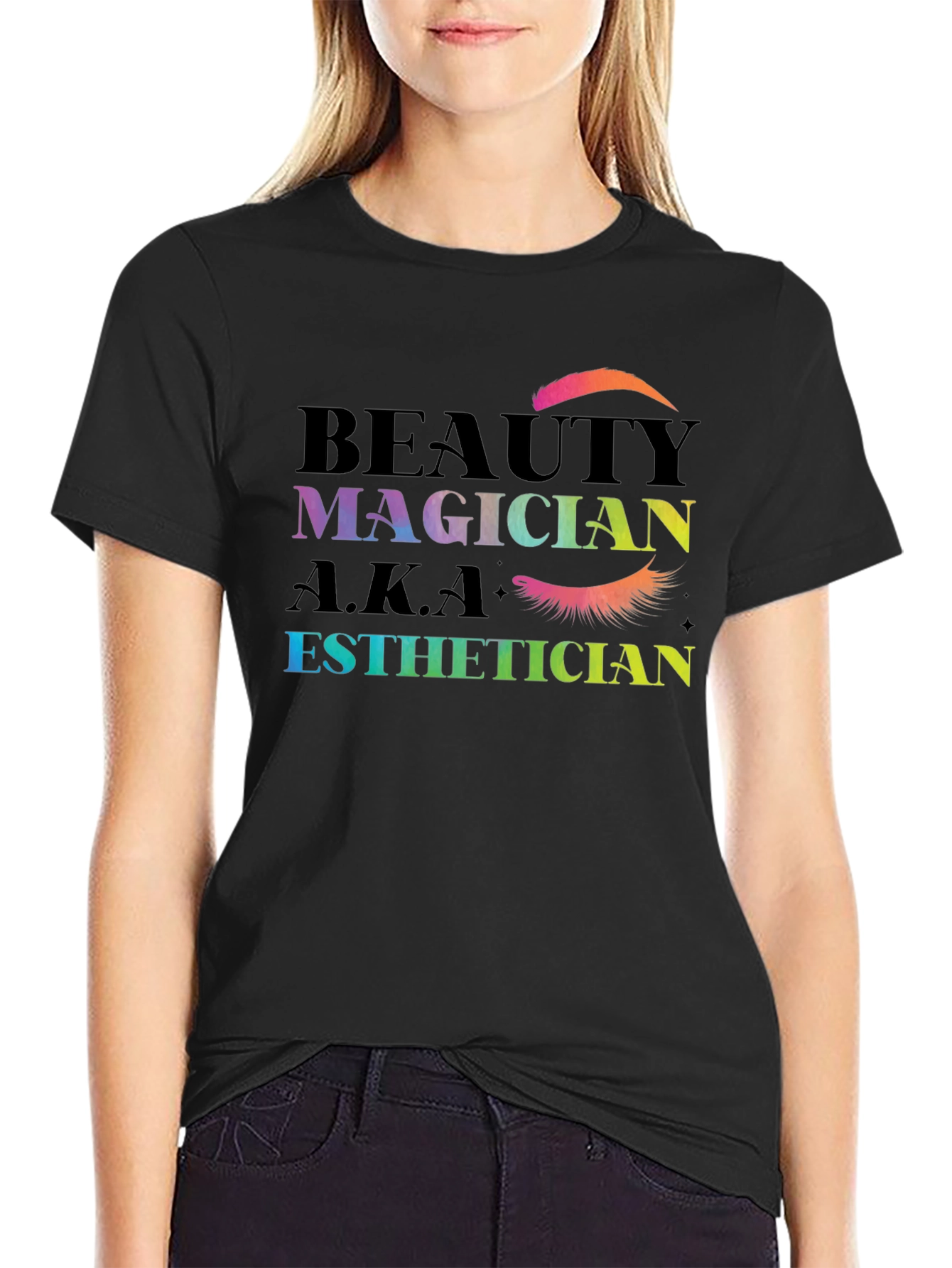 Black Beauty Magician Esthetician T-Shirt view 2