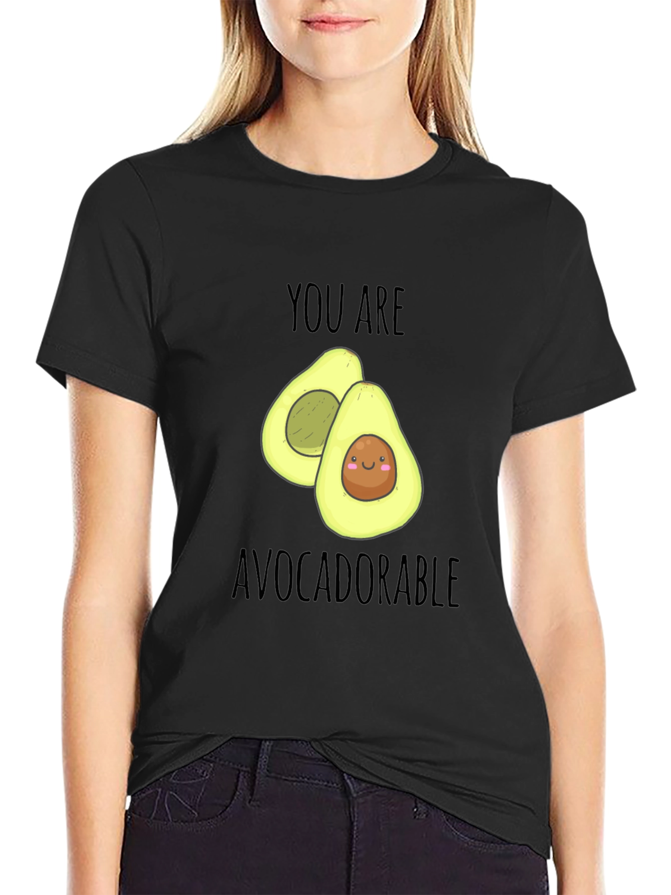 Black You Are Avocadorable T-Shirt - Black view 2