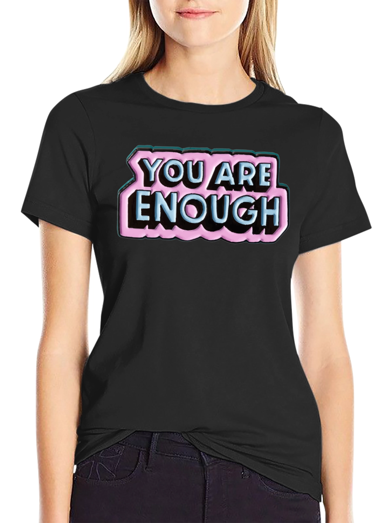Black You Are Enough Graphic T-Shirt view 2