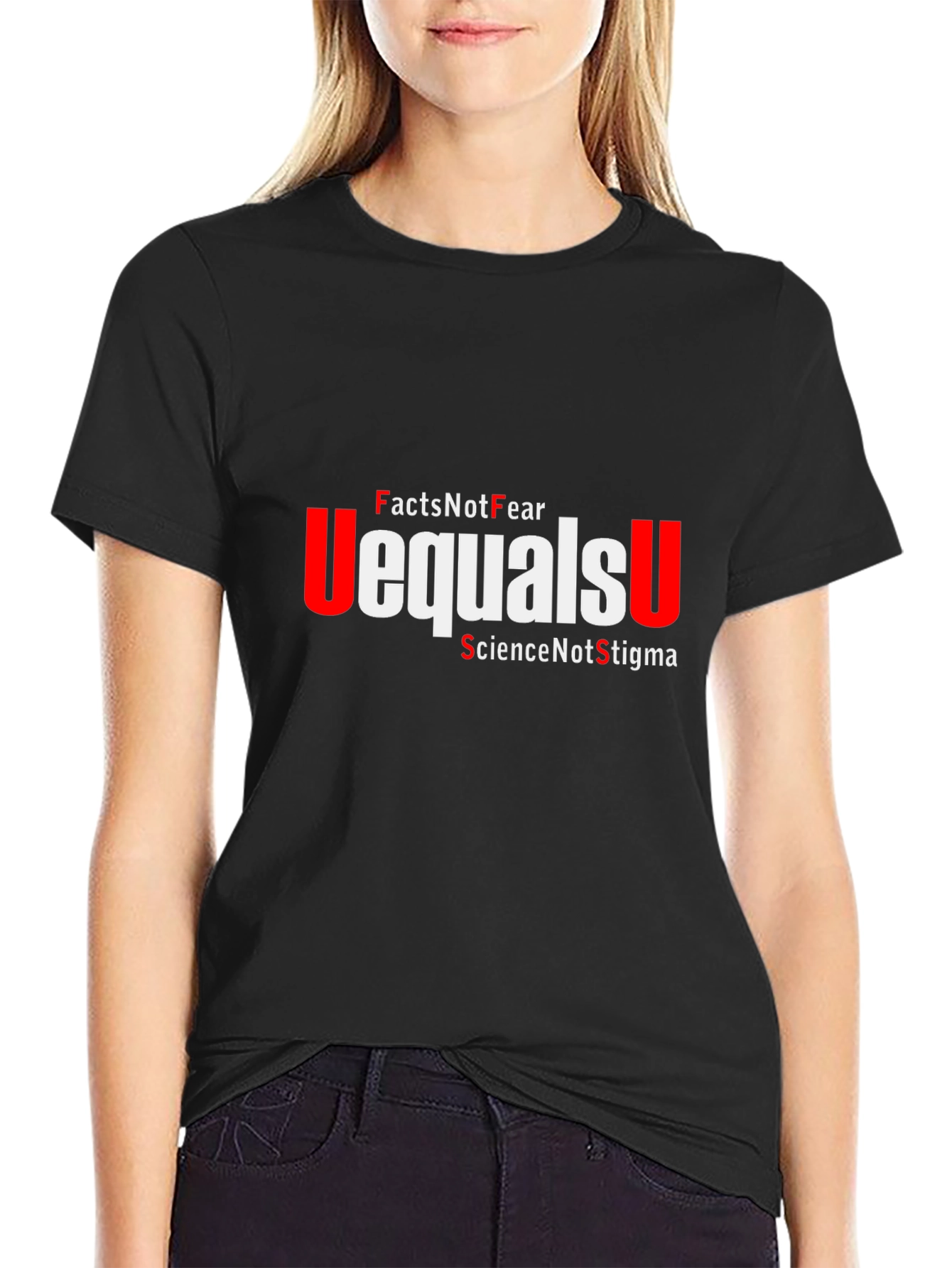 Black Facts Not Fear Equals U T-Shirt view 2