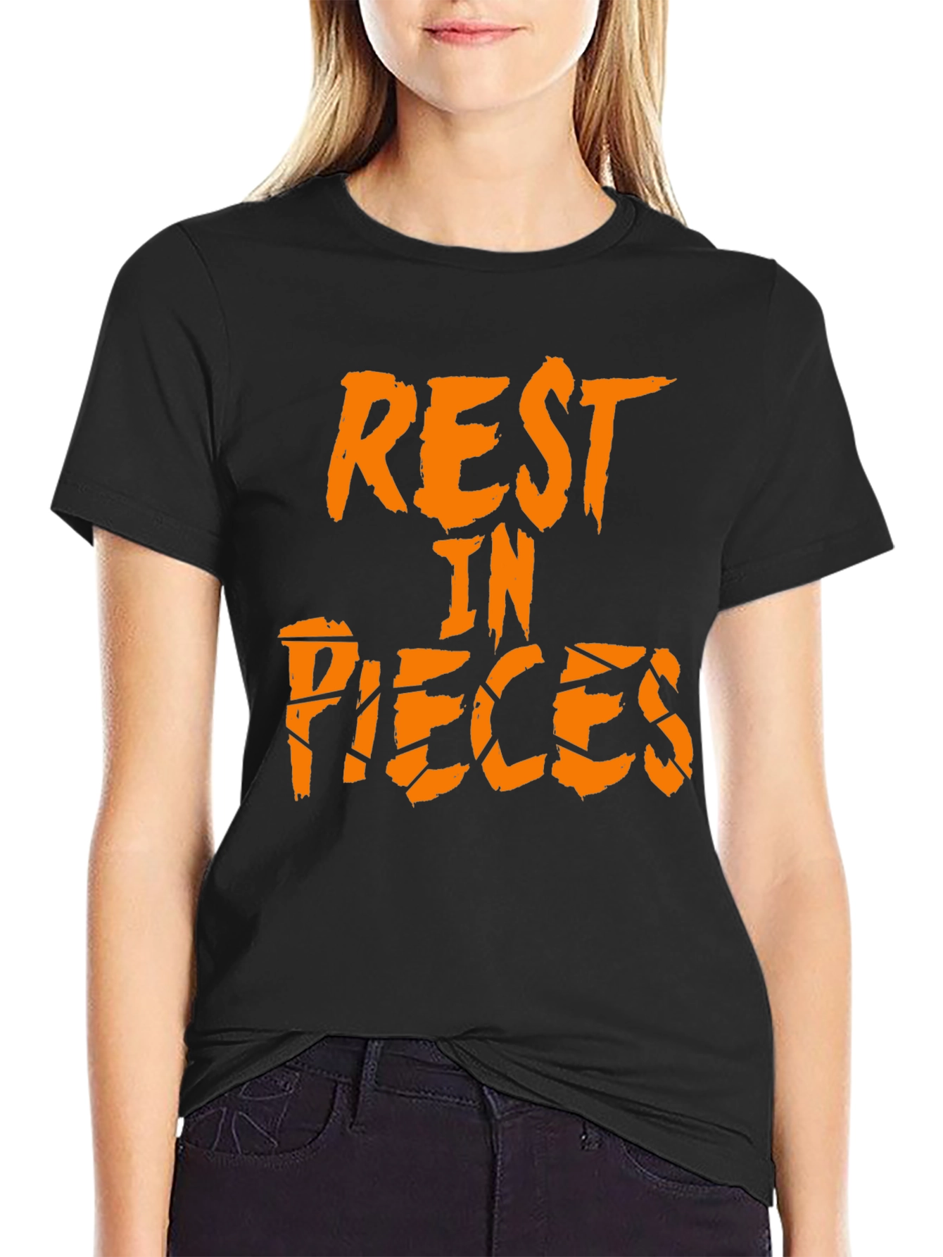 Black Rest in Pieces Black Graphic Tee view 2