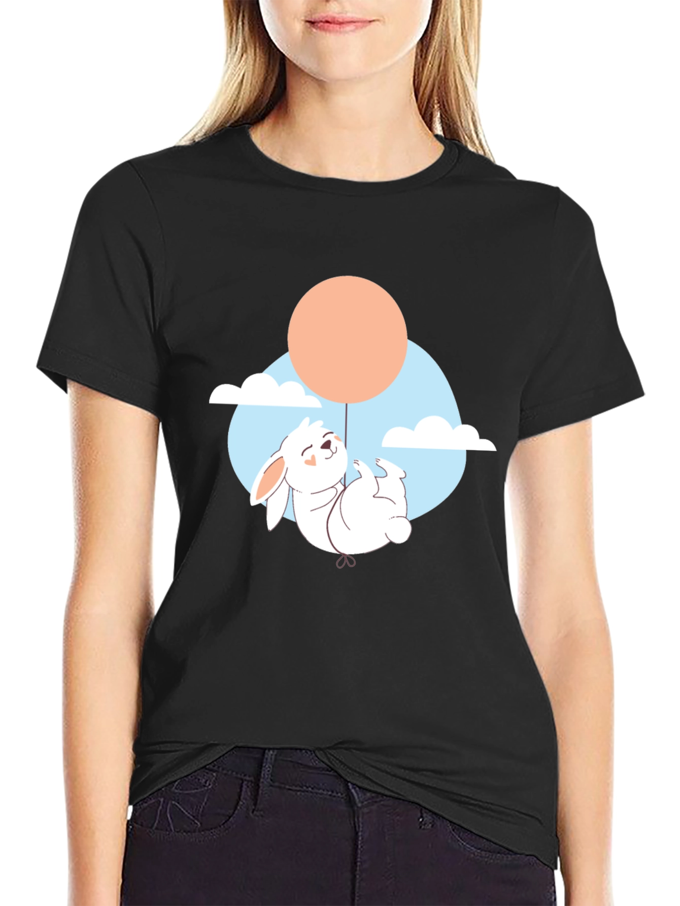Black Rabbit Balloon Graphic Tee view 2
