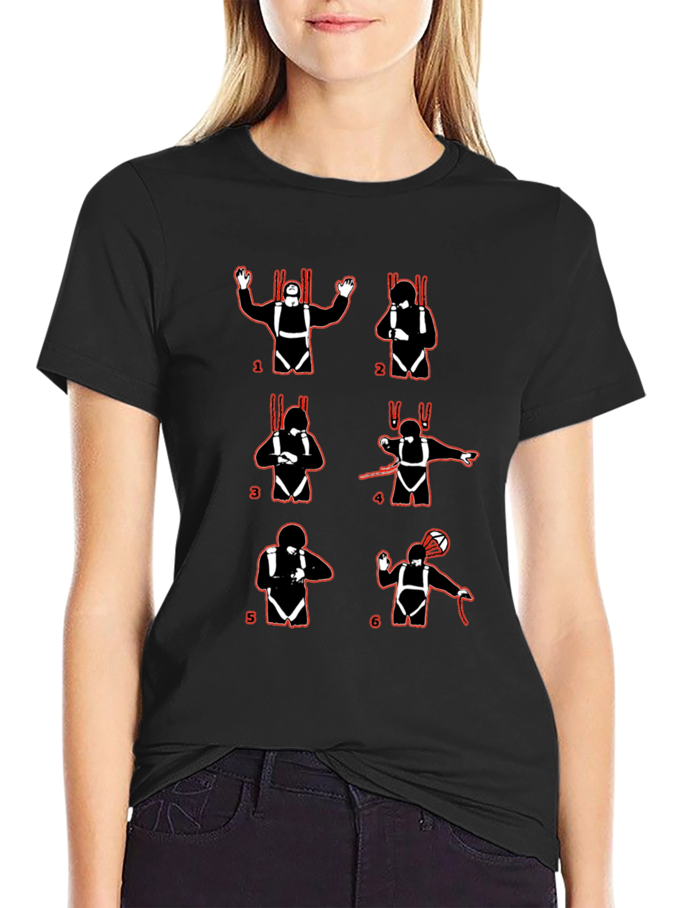Black Skydiving Guide T-Shirt view 2
