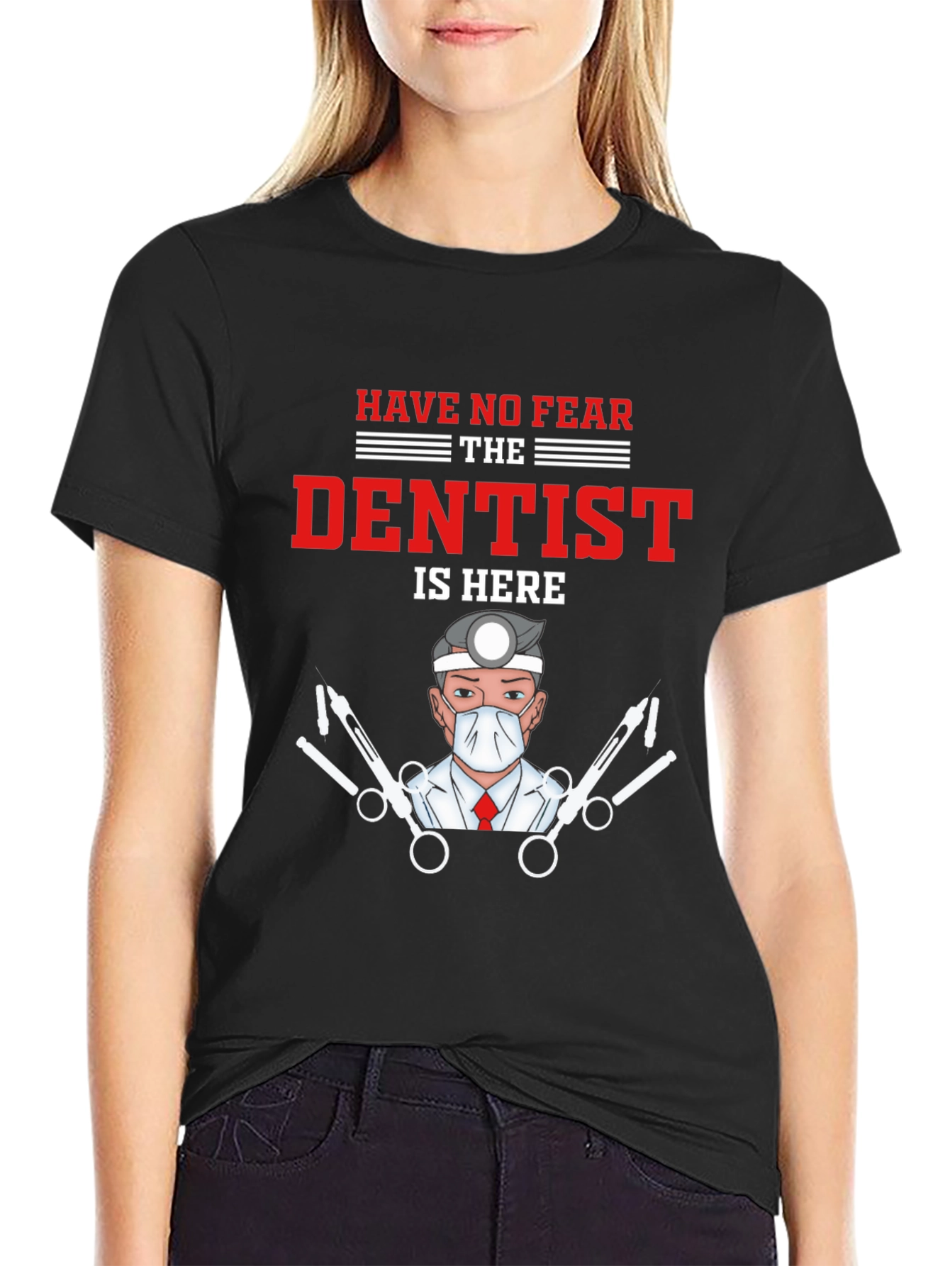 Black Dentist T-Shirt - Funny Medical Tee view 2