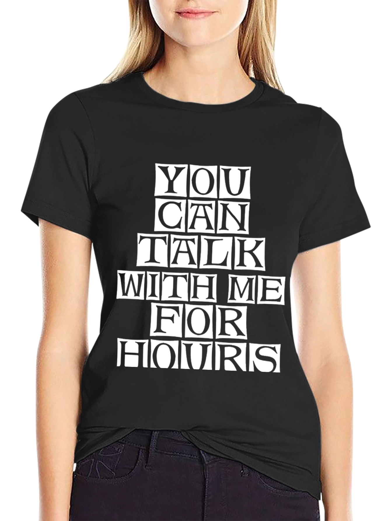 Black Talk For Hours T-Shirt - Funny Graphic Tee view 2