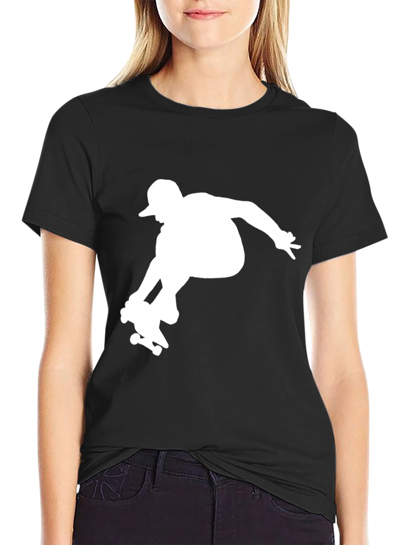 Black Skateboarding Silhouette T-Shirt - Black view 2
