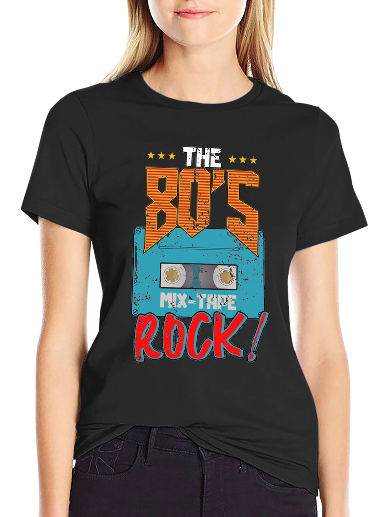 Black 80's Mix-Tape Rock T-Shirt view 2
