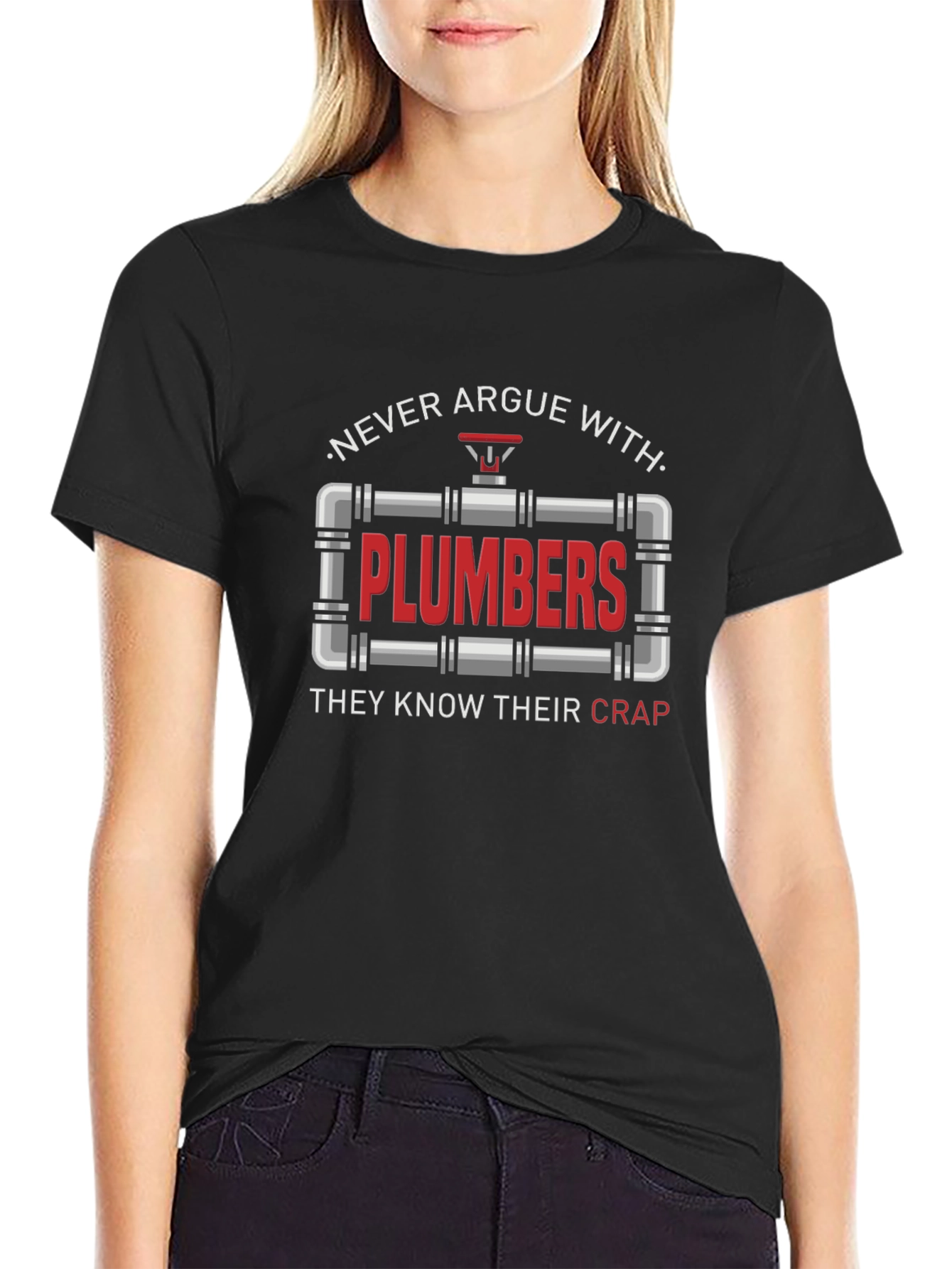 Black Plumbers Know Their Crap T-Shirt view 2