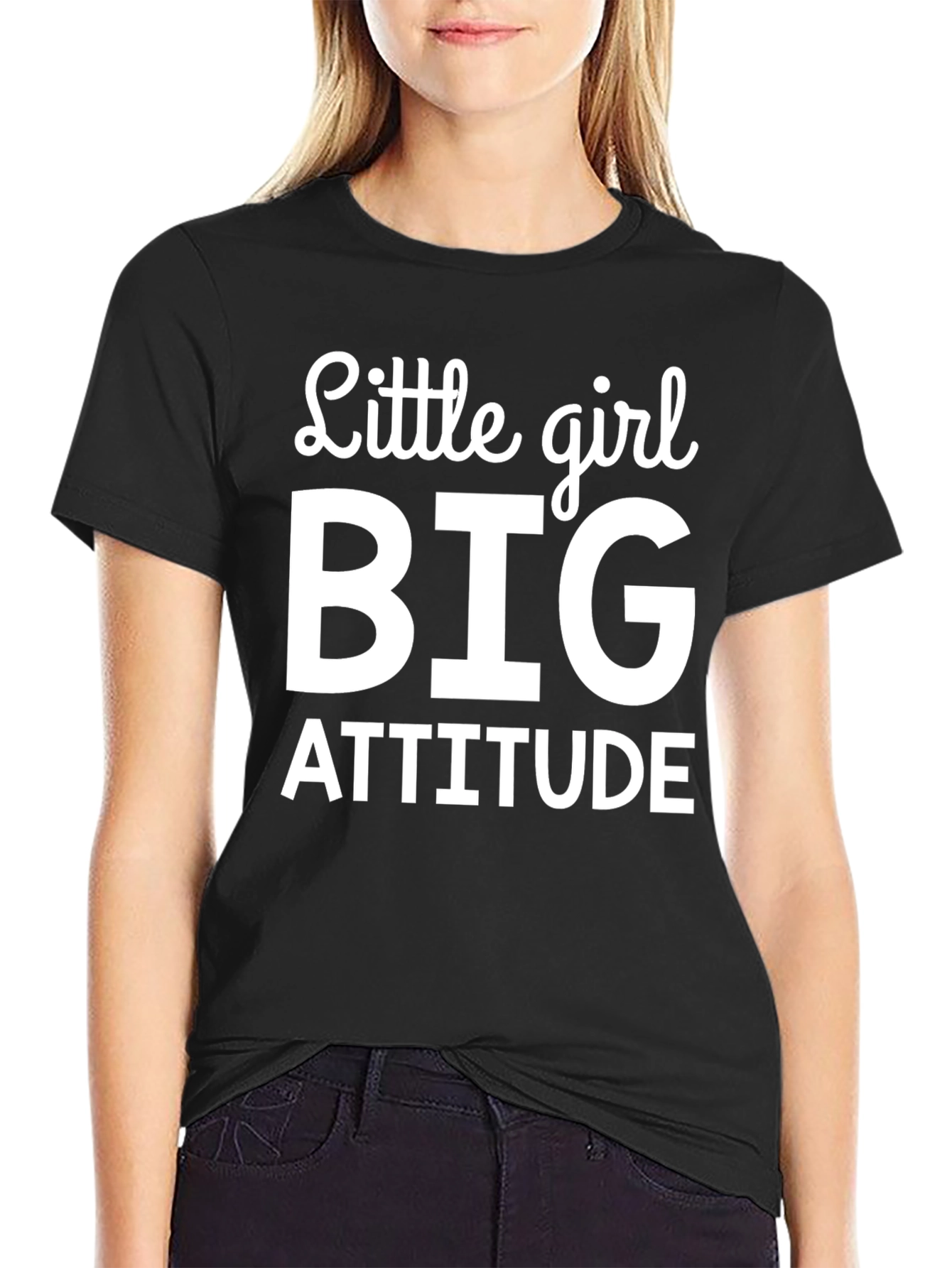 Black Little Girl Big Attitude T-Shirt - Adult Unisex view 2