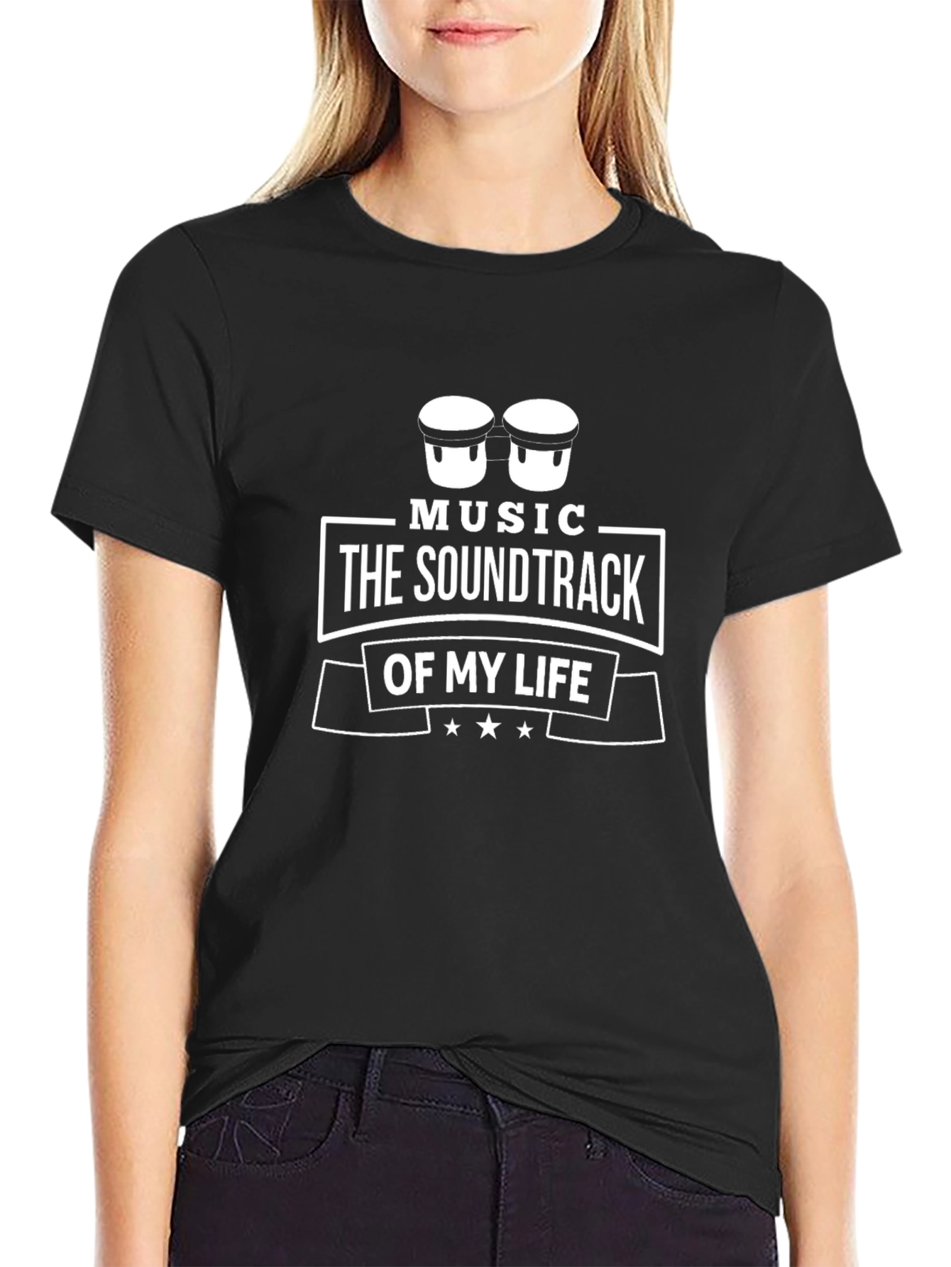 Black Music Soundtrack T-Shirt - Black Graphic Tee view 2