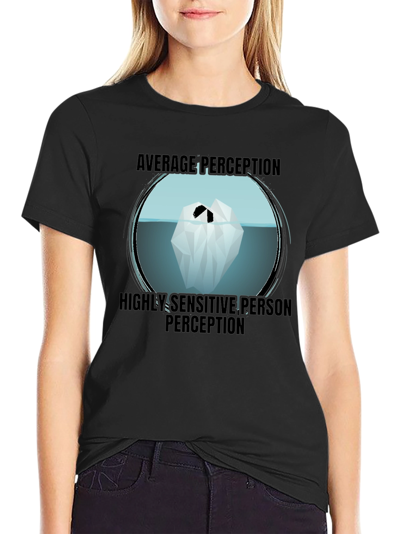 Black Iceberg Perception T-Shirt - Sensitive Person view 2