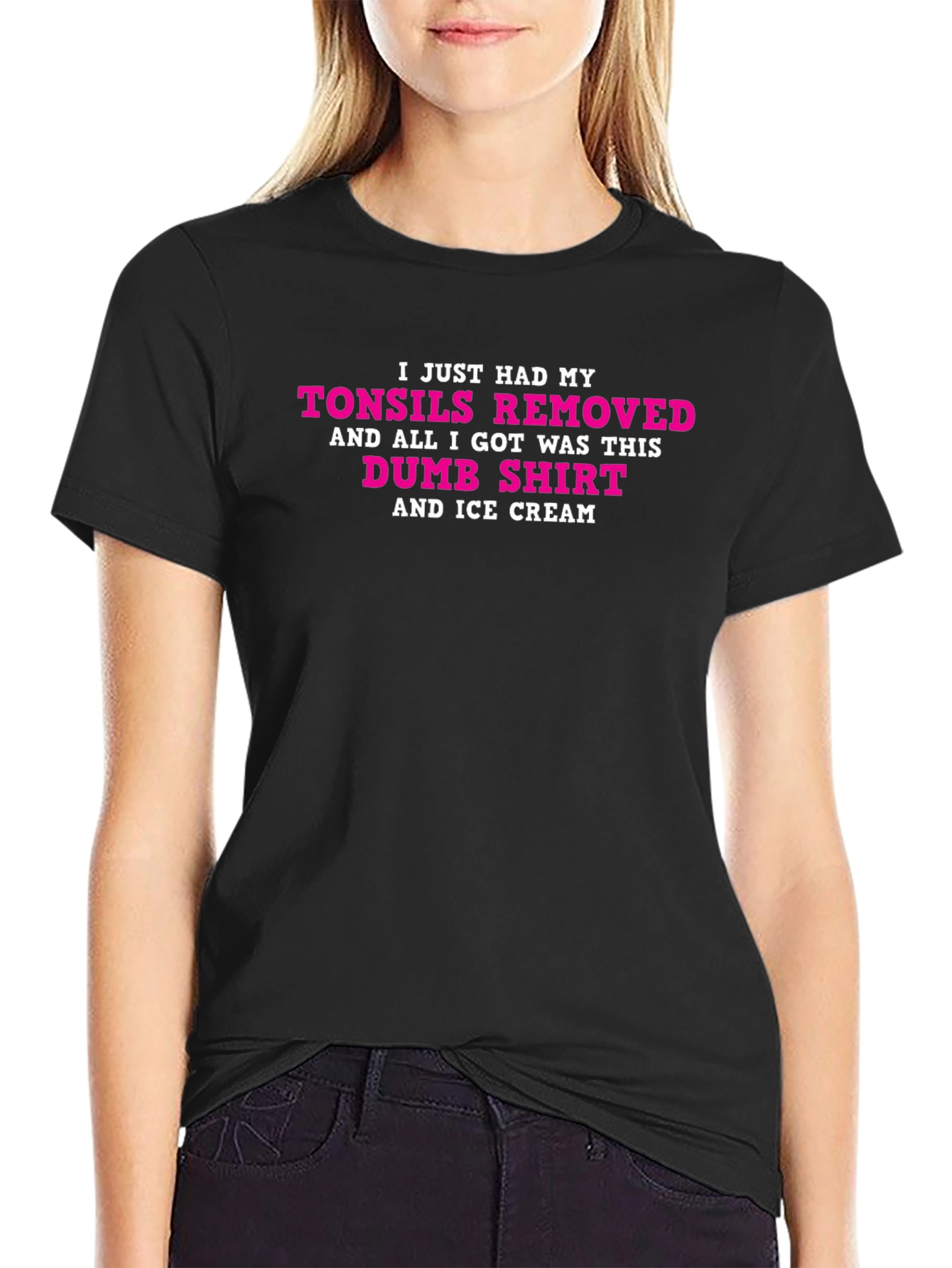 Black Tonsils Removed Funny Graphic T-Shirt view 2