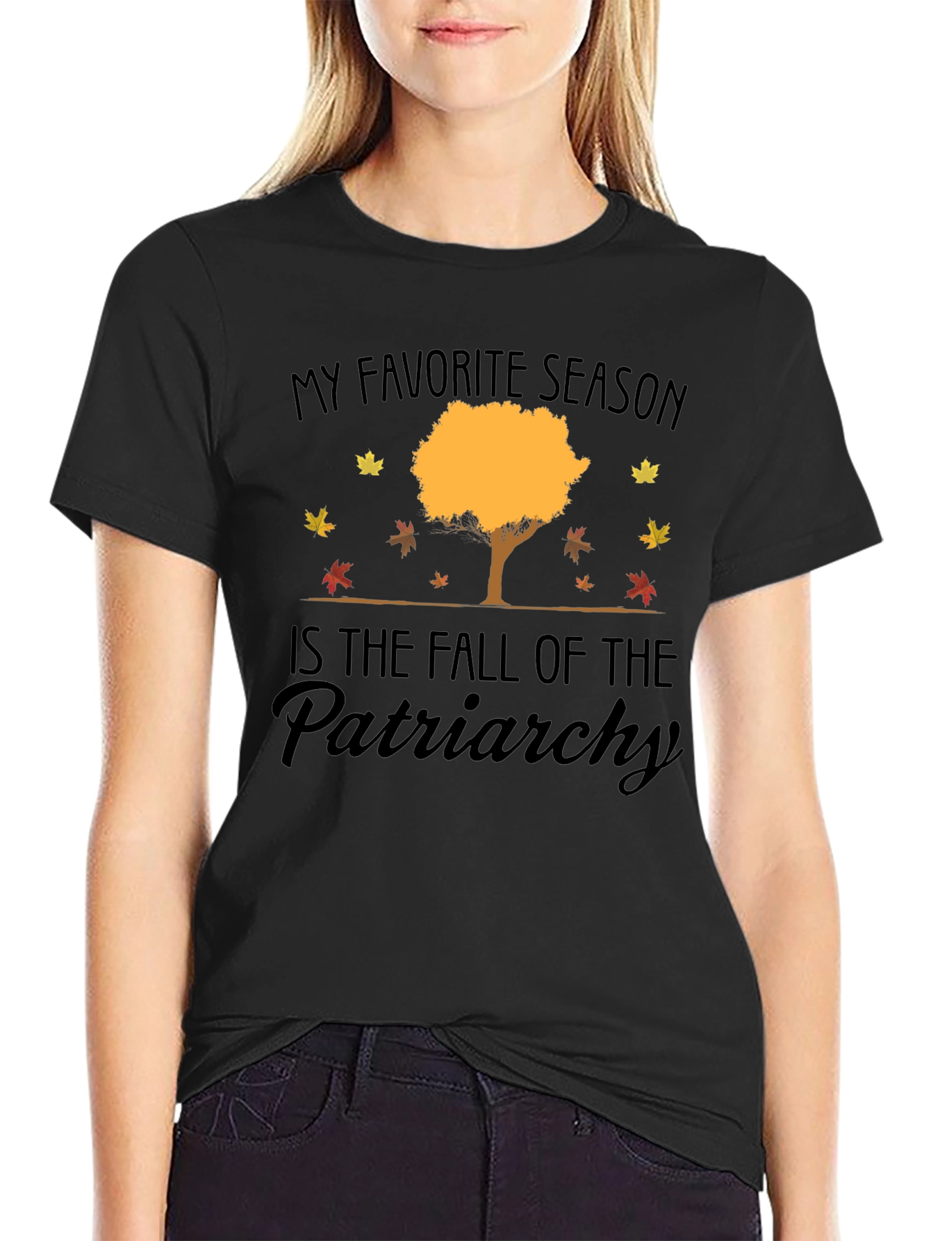 Black Fall of the Patriarchy Tee view 2