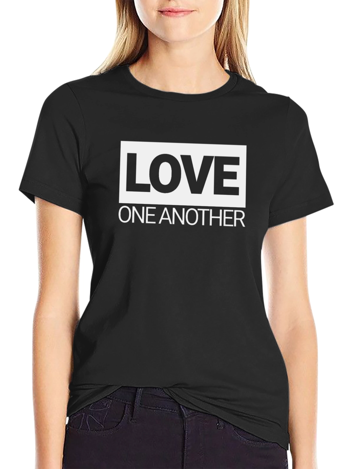 Black Love One Another T-Shirt - Black Graphic Tee view 2