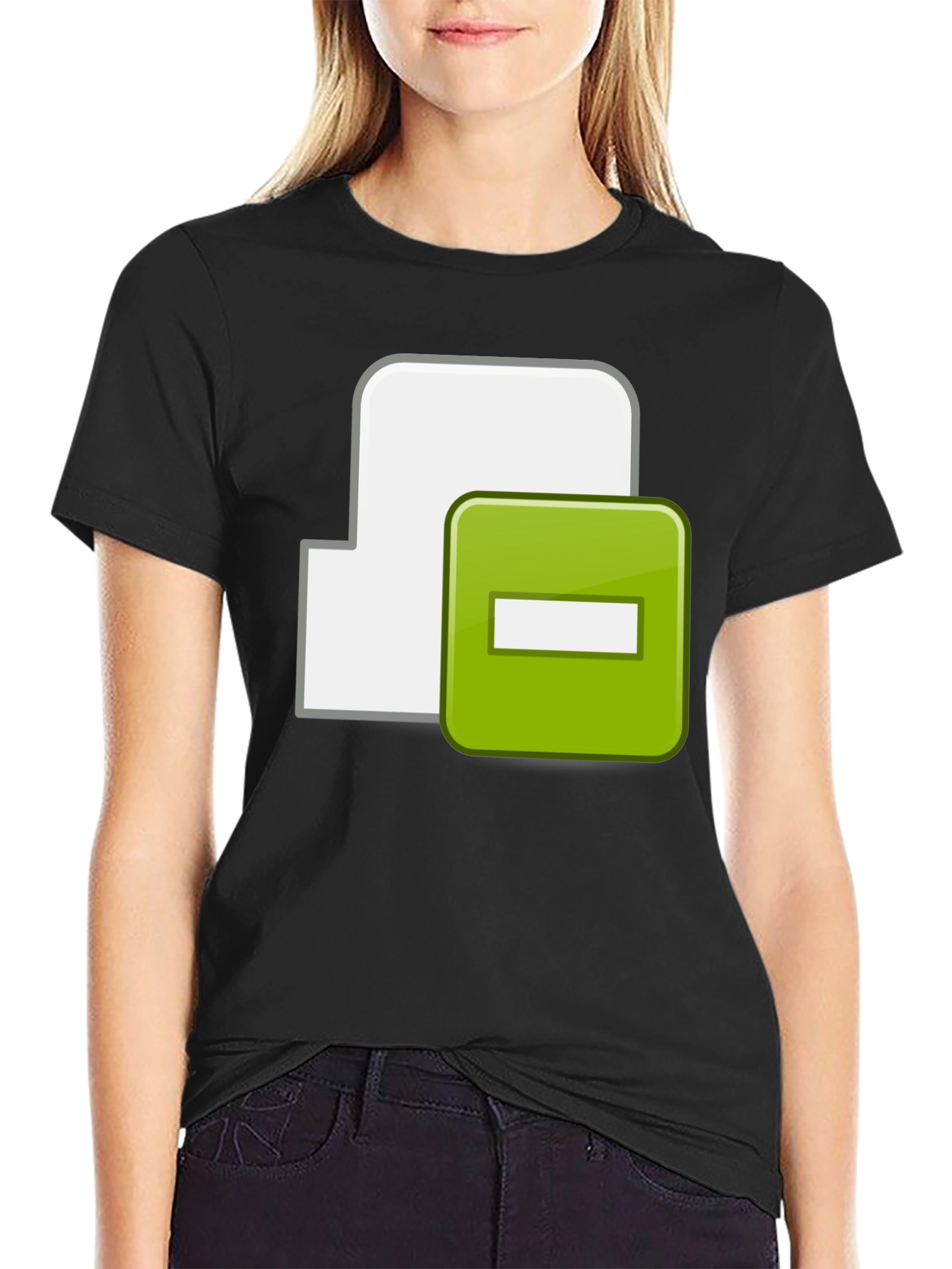 Black Black T-Shirt with Minus Sign Icon view 2
