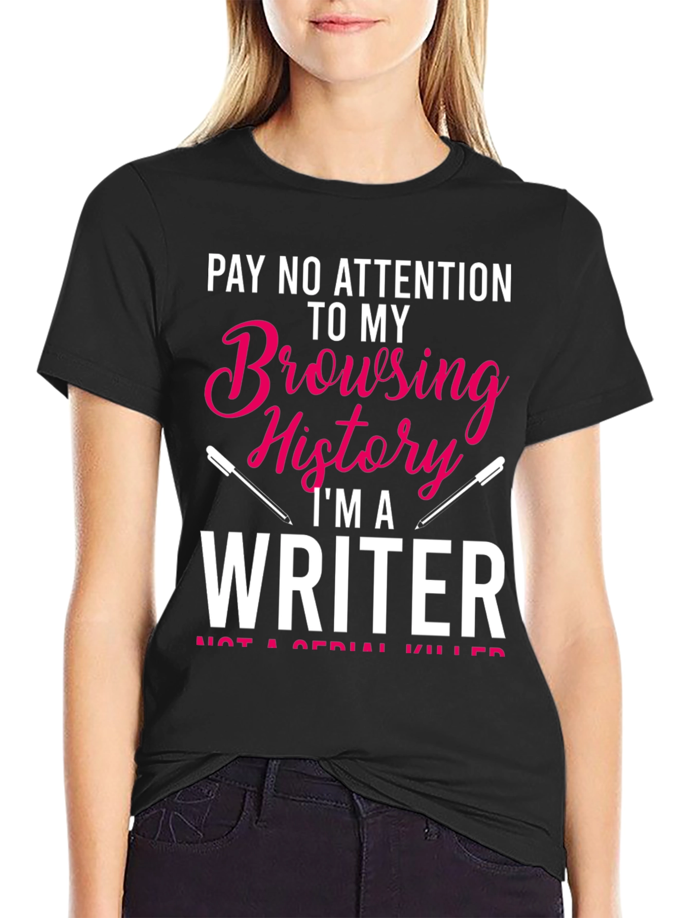 Black Writer Browsing History Graphic Tee view 2