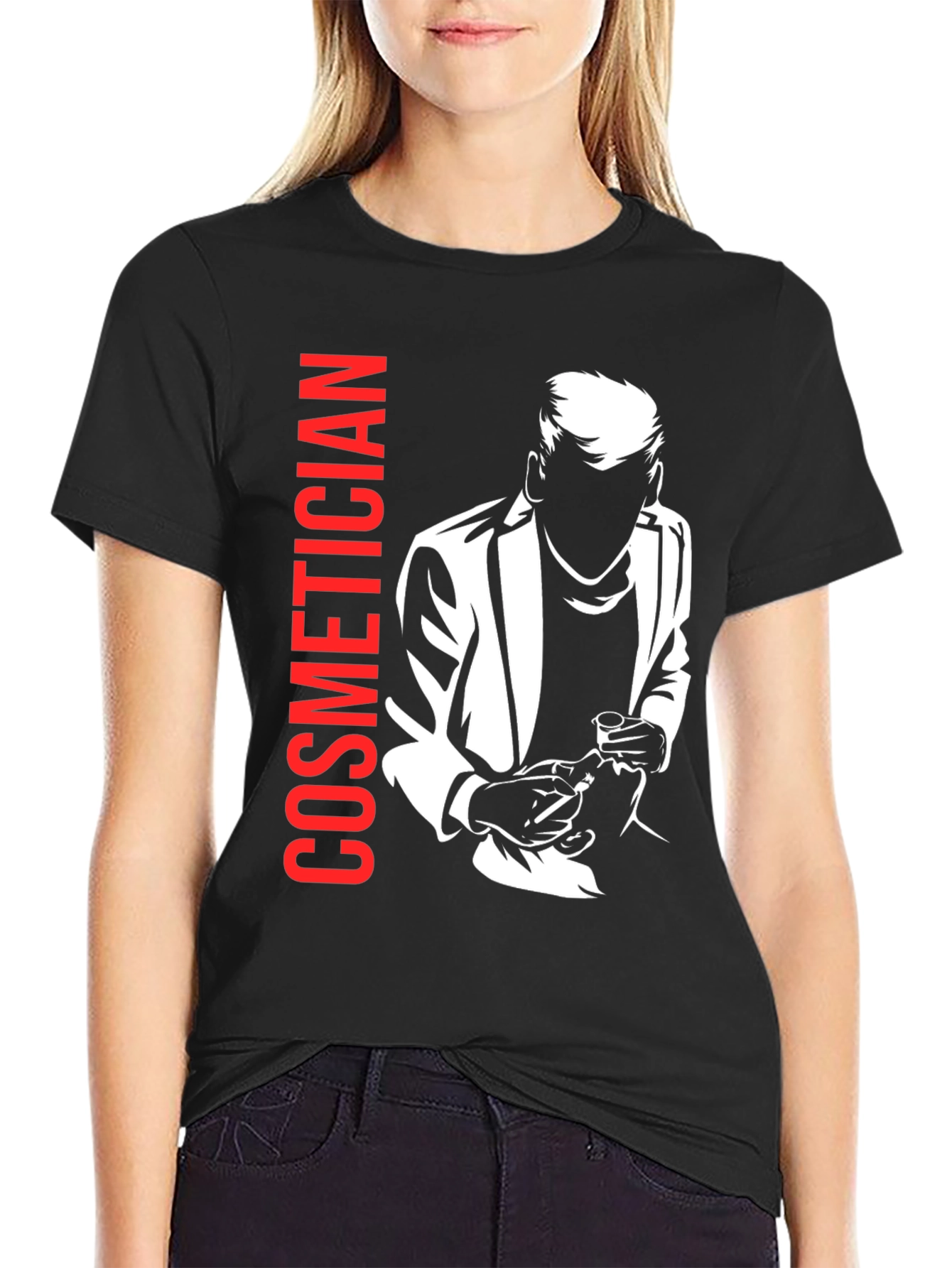 Black Cosmetician Graphic T-Shirt - Unisex Style view 2