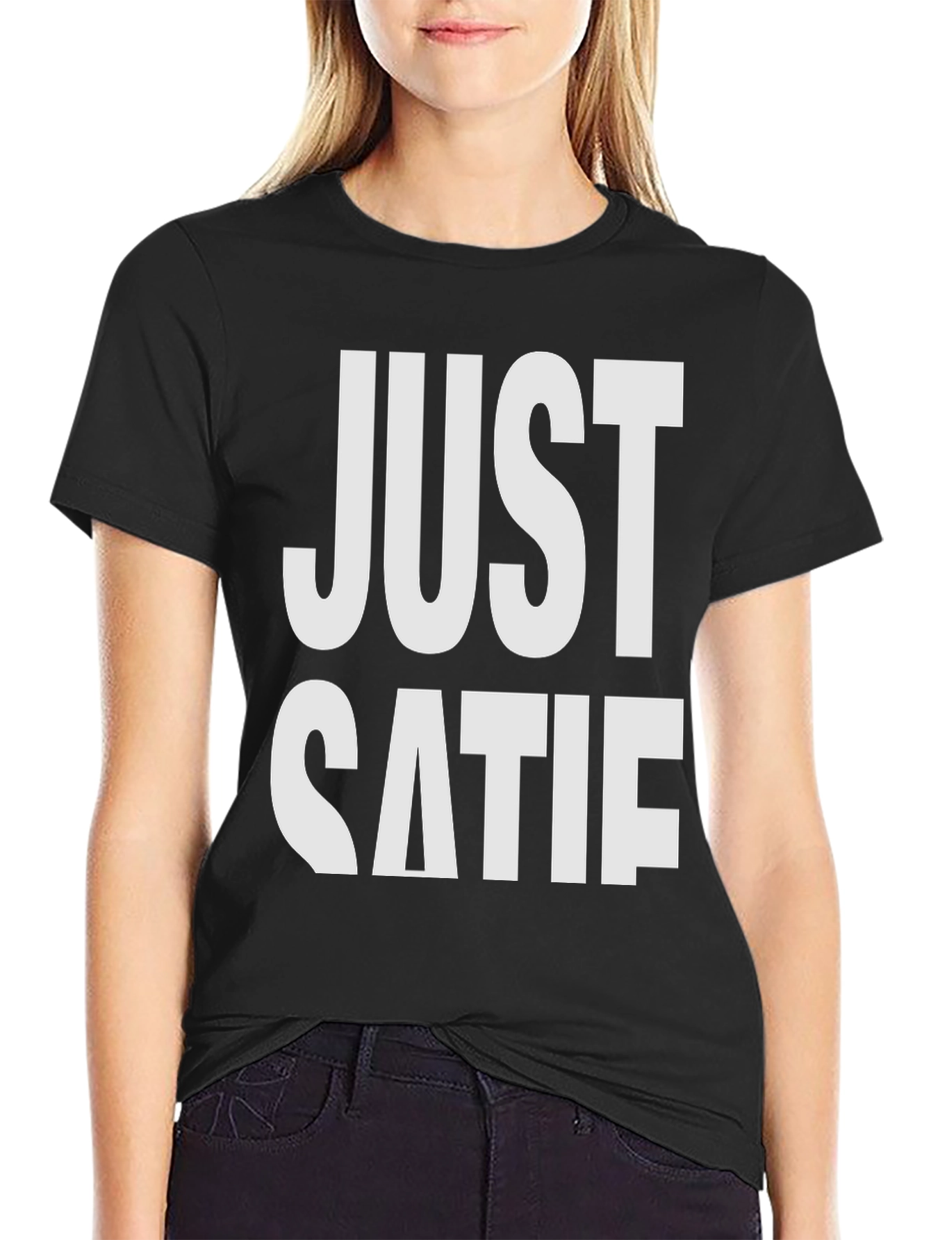 Black Just Katie Funny Novelty T-Shirt view 2