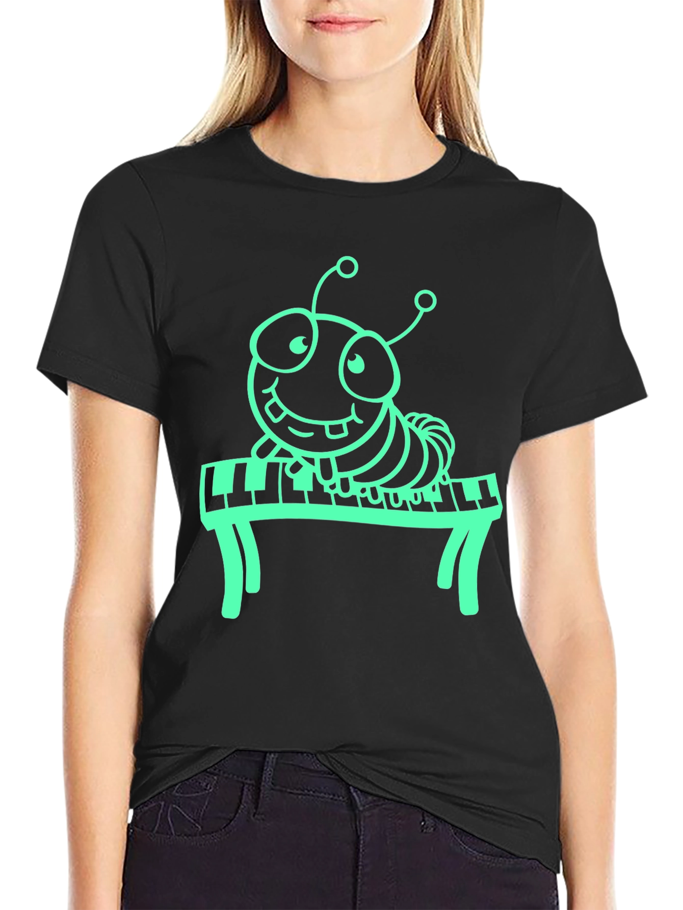 Black Piano Bug Black Tee view 2