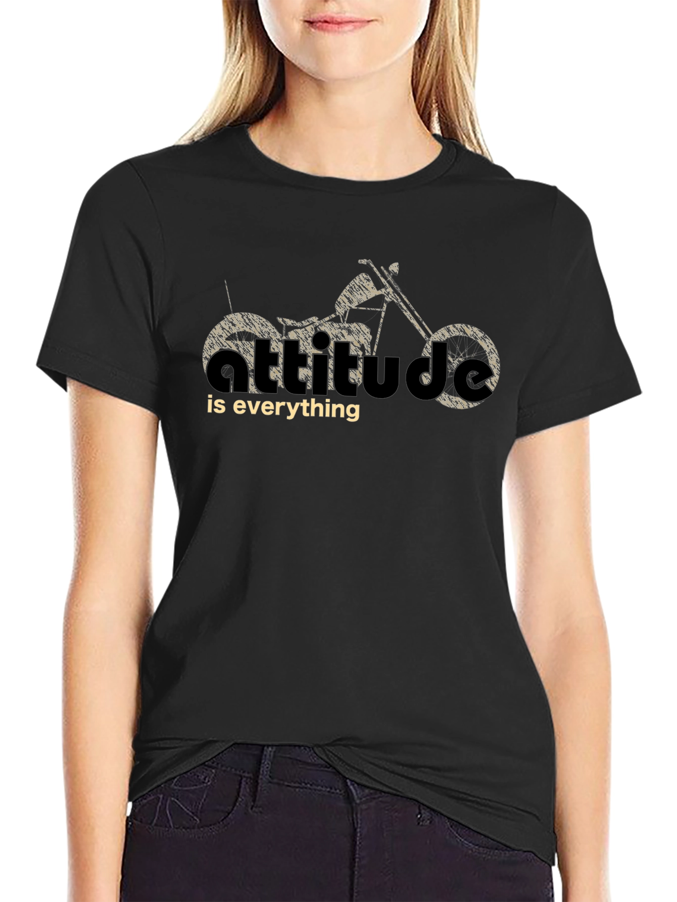 Black Attitude is Everything Motorcycle T-Shirt view 2