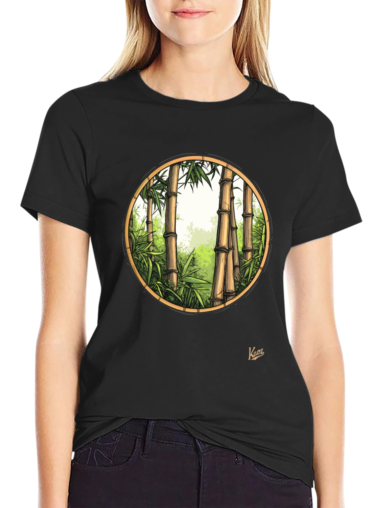 Black Bamboo Forest Graphic Tee - Nature Inspired Men's Shirt view 2