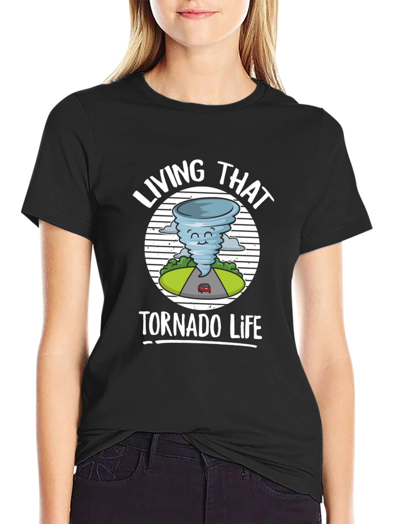 Black Living That Tornado Life Graphic T-Shirt view 2