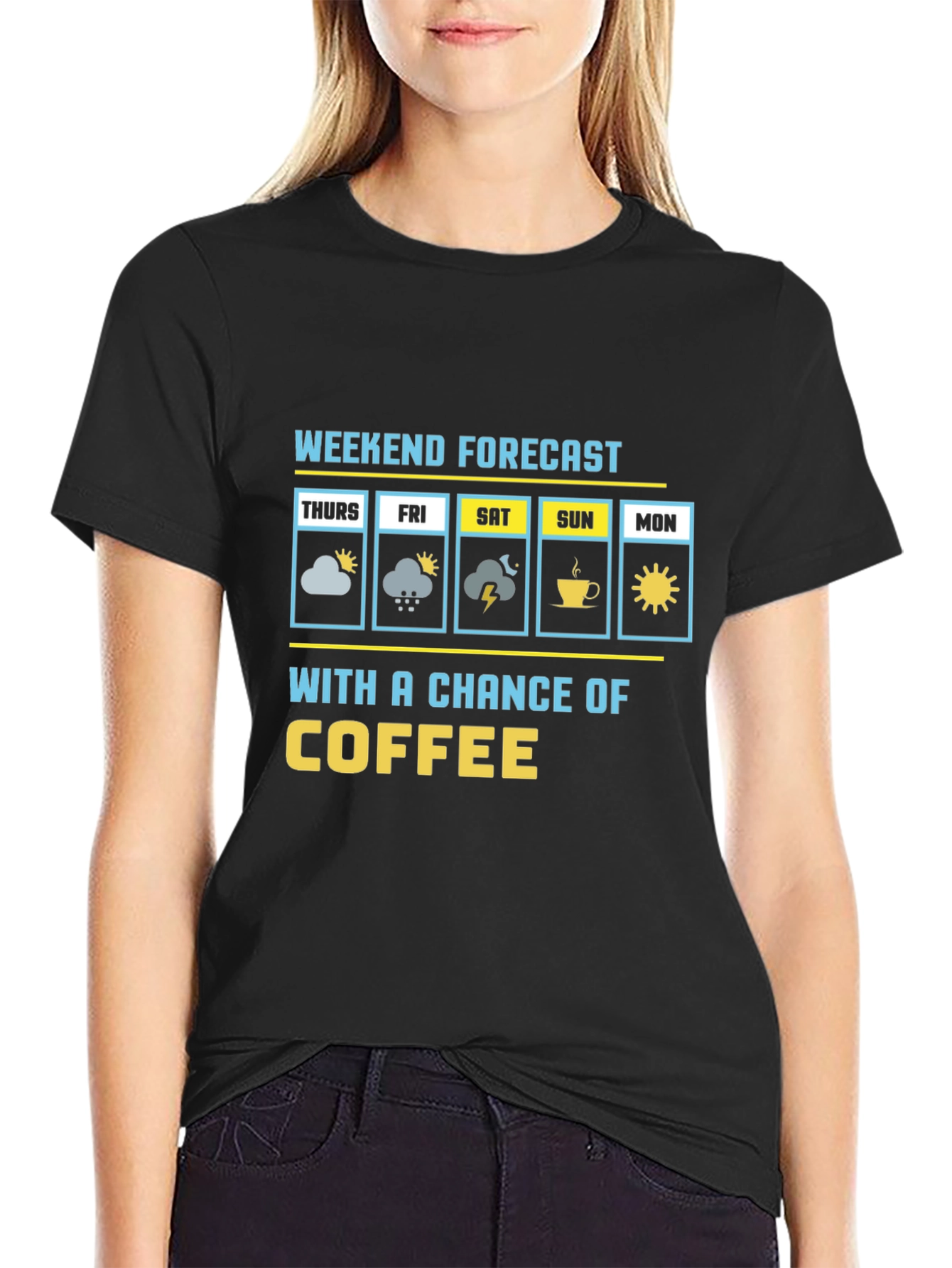 Black Weekend Forecast Coffee T-Shirt view 2