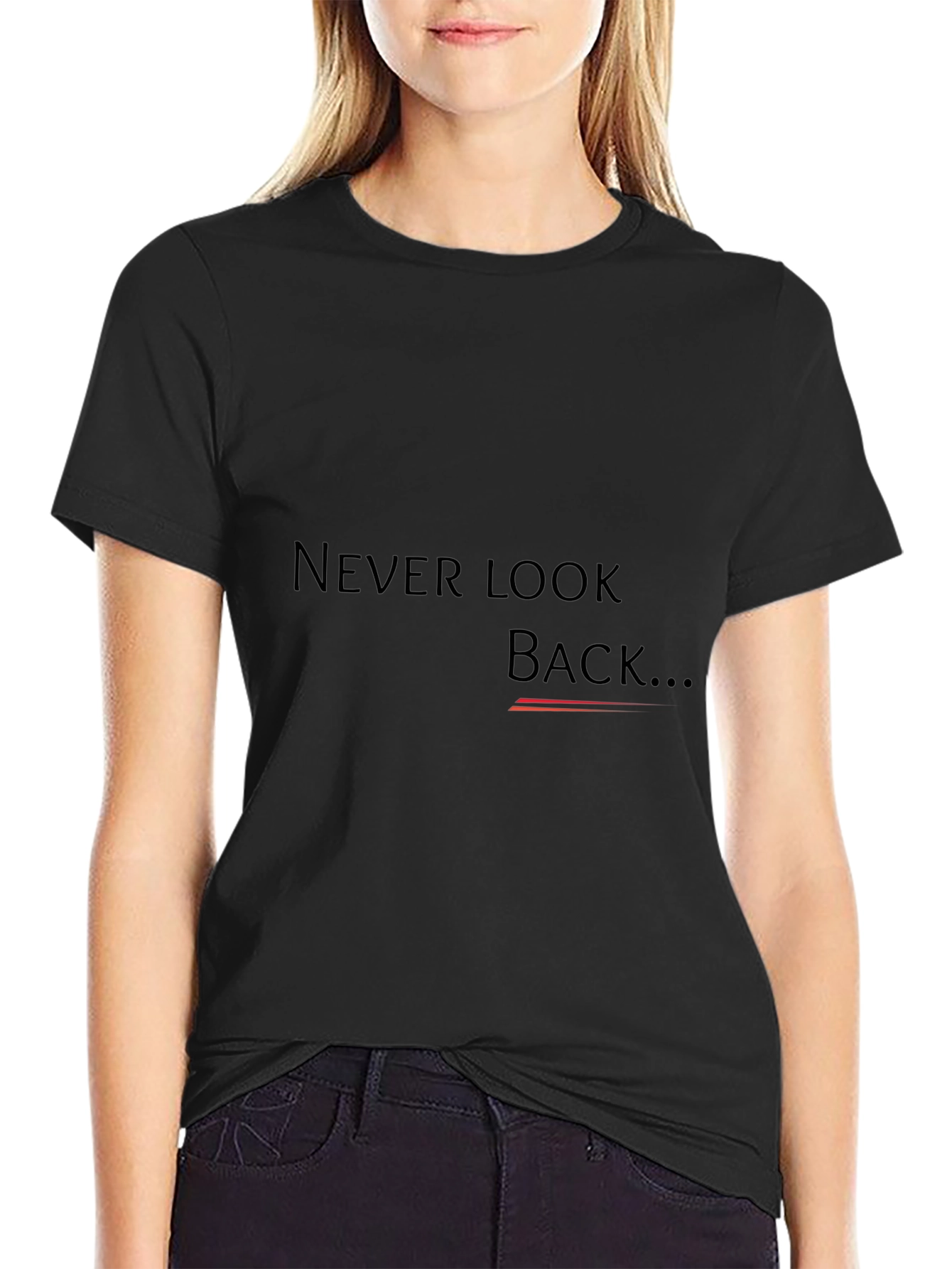 Black Never Look Back Graphic T-Shirt - Black view 2