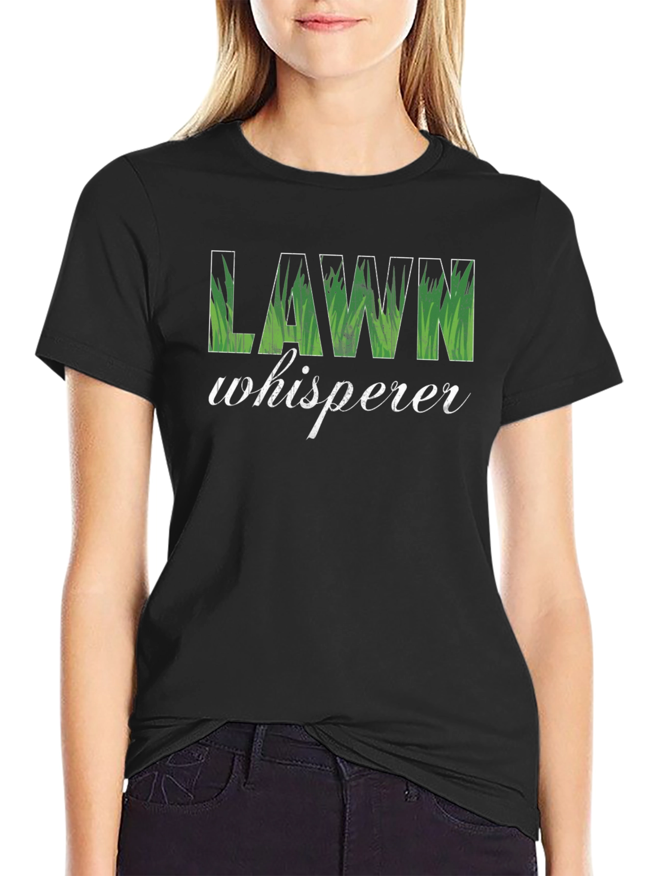Black Lawn Whisperer Graphic Tee - Black Cotton T-Shirt view 2