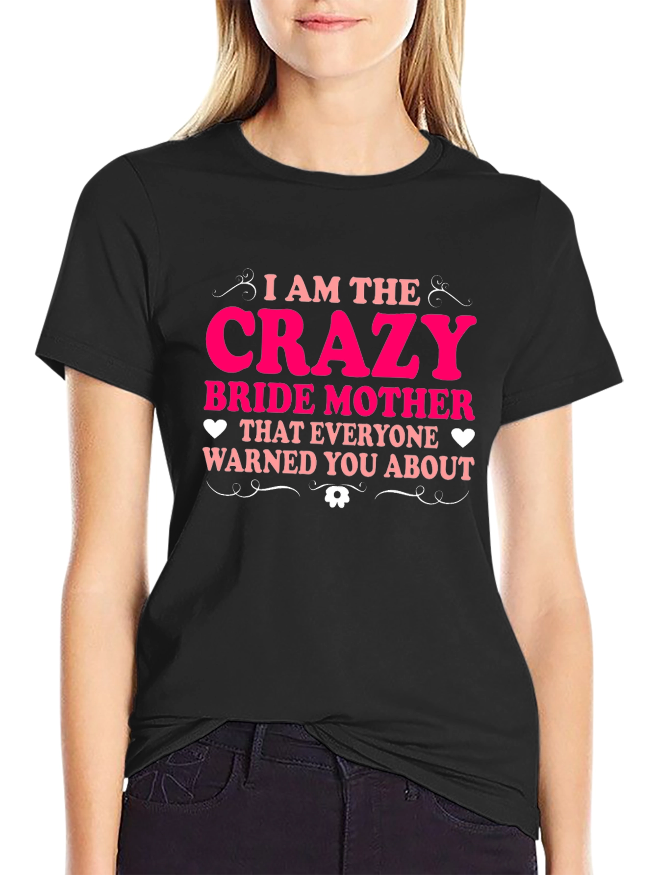 Black Crazy Bride Mother Tee view 2