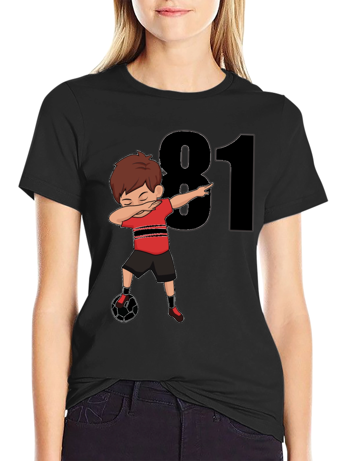 81st Birthday Soccer Dabbing Boy T-Shirt - 2