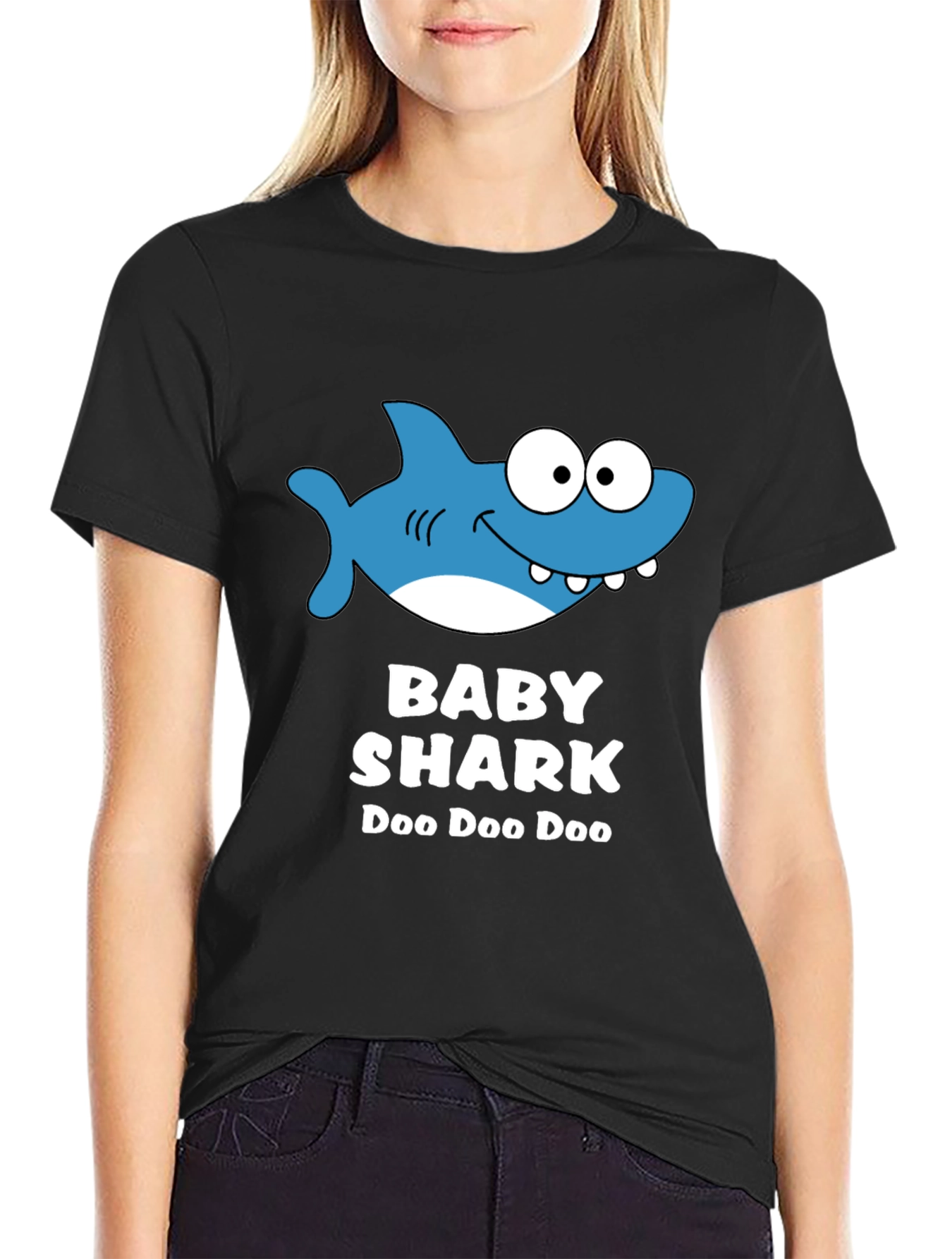 Black Baby Shark Doo Doo Doo T-Shirt view 2