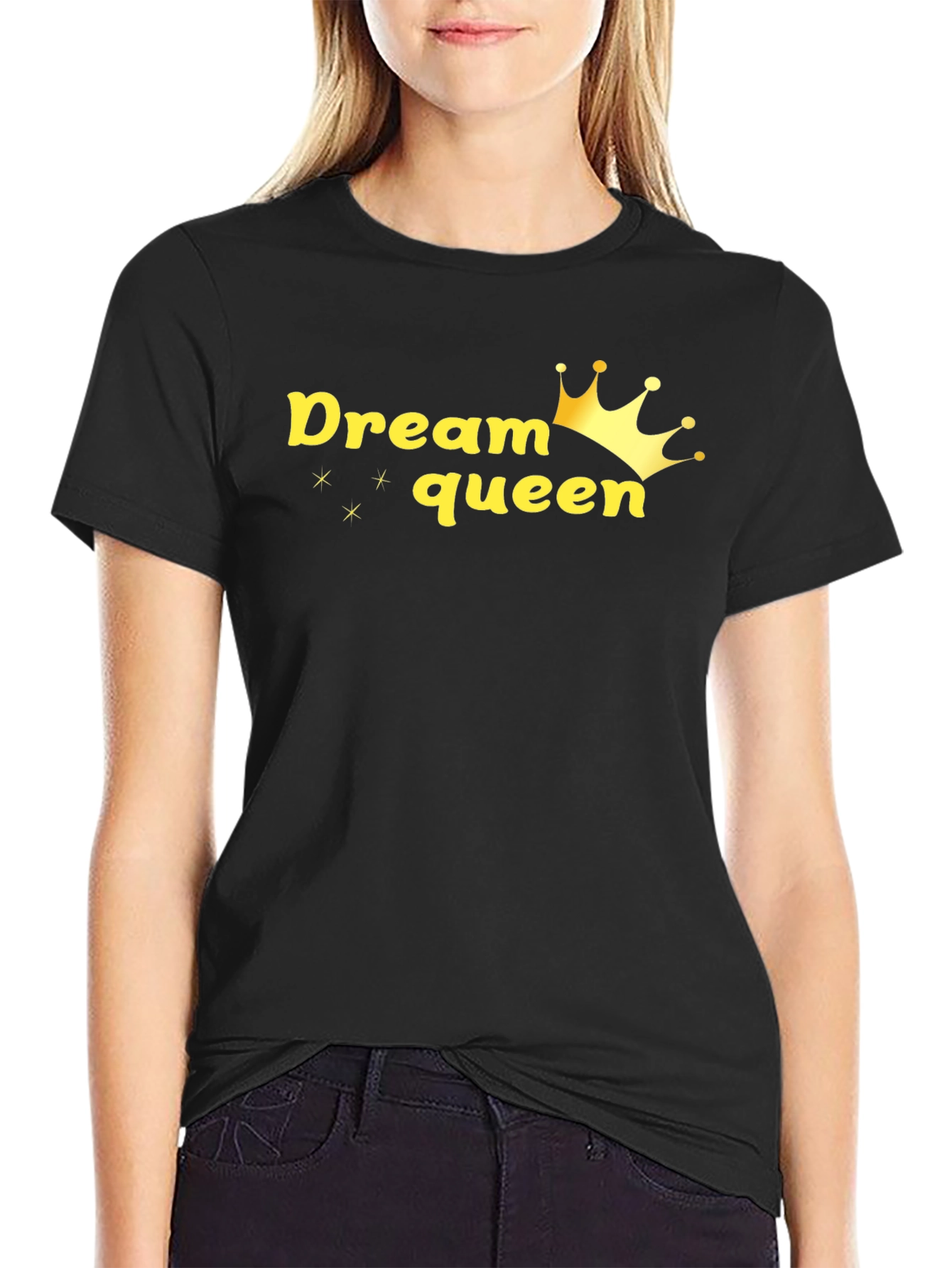 Black Dream Queen Graphic Black T-Shirt view 2