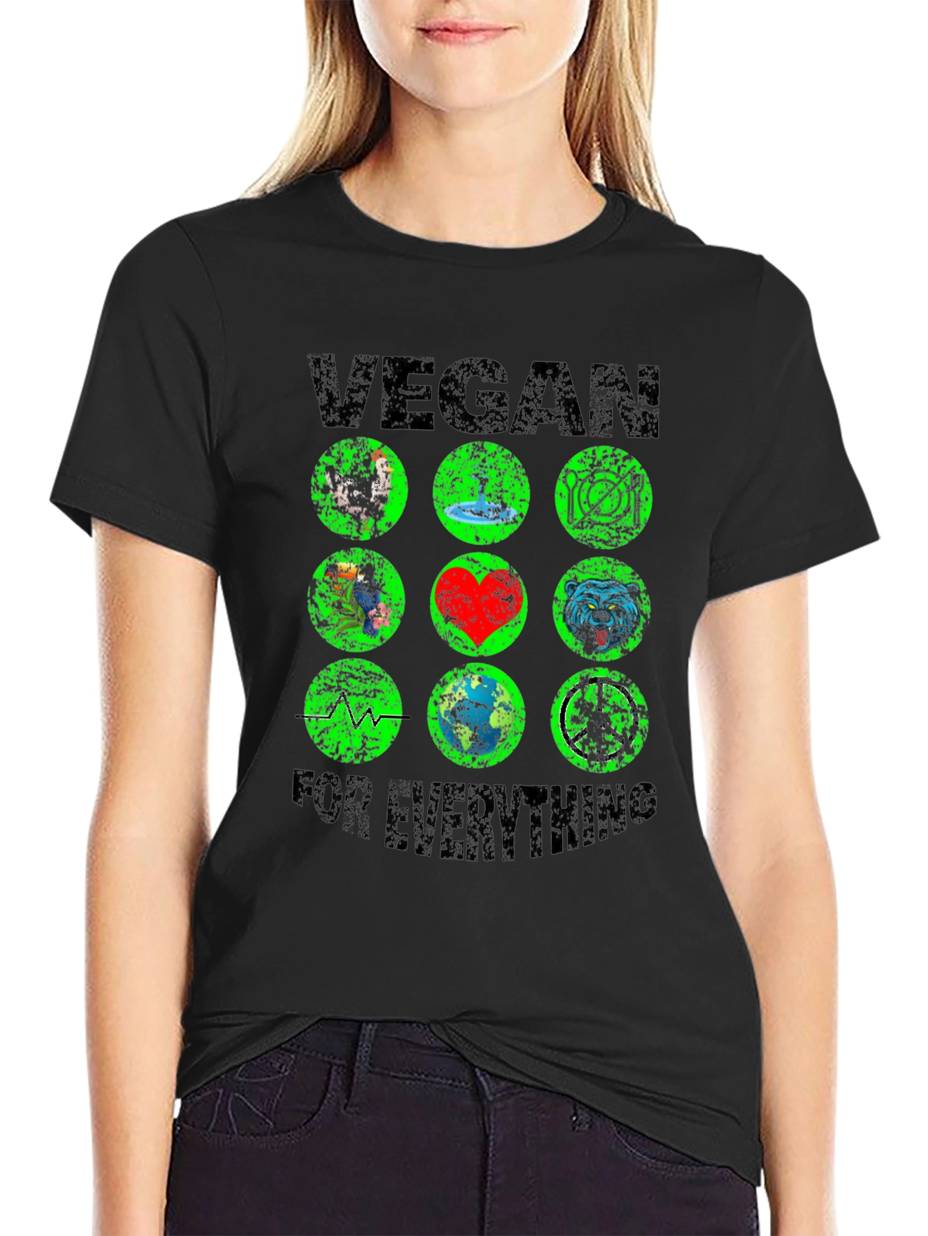 Black Vegan For Everything T-Shirt view 2