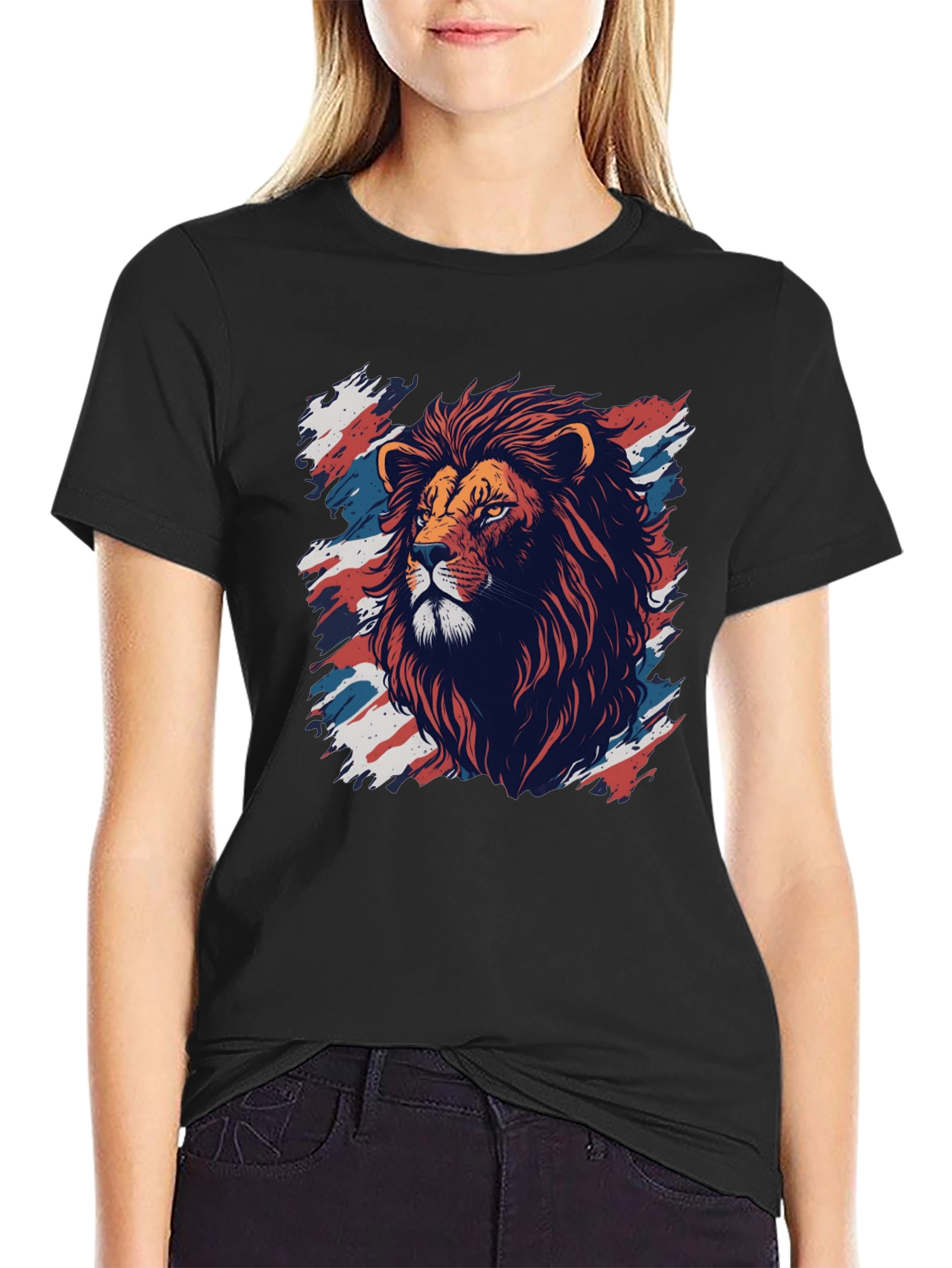Black Lion Graphic T-Shirt - Bold Artistic Design view 2