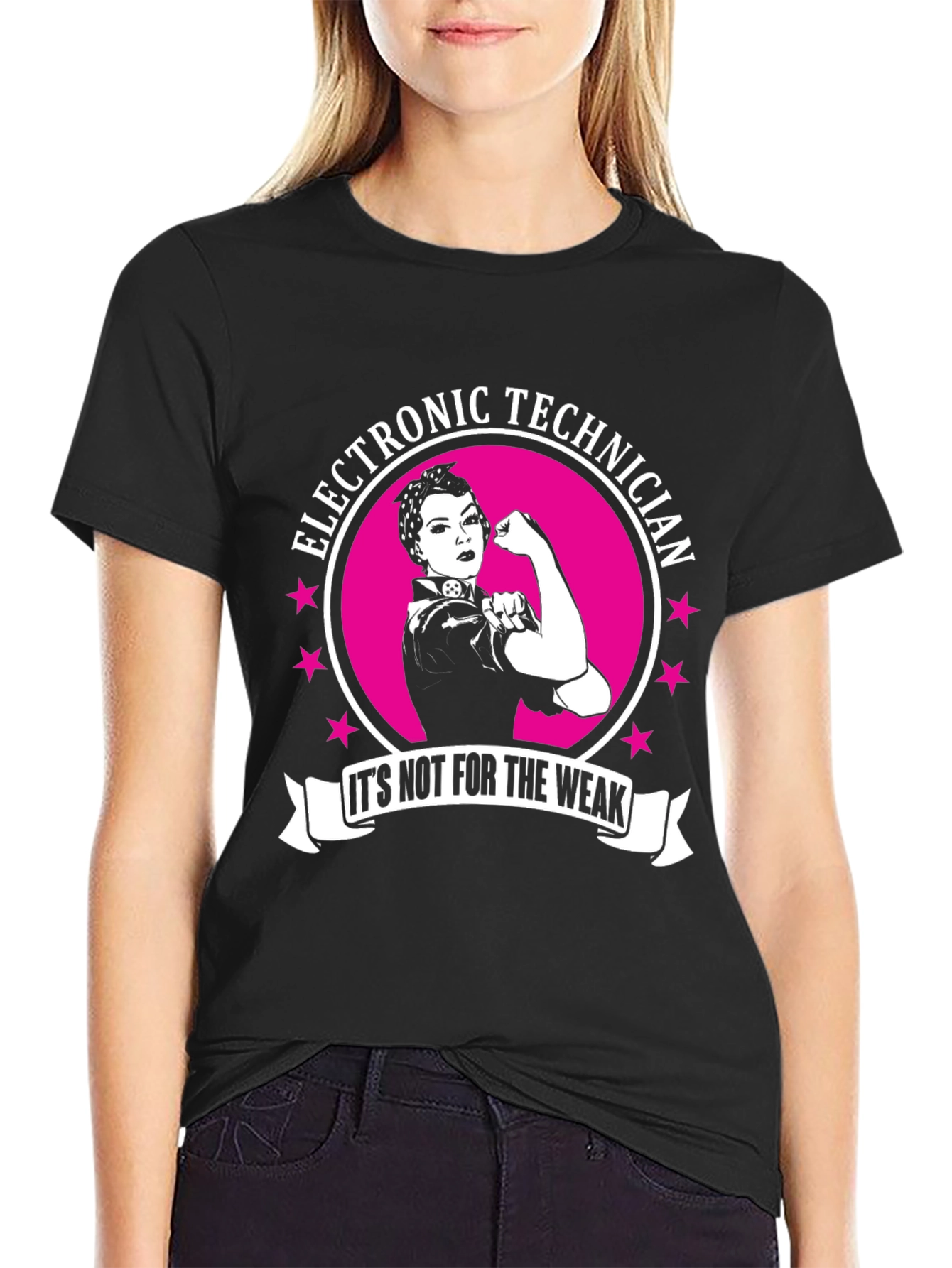 Black Electronic Technician T-Shirt: It's Not For the Weak! view 2
