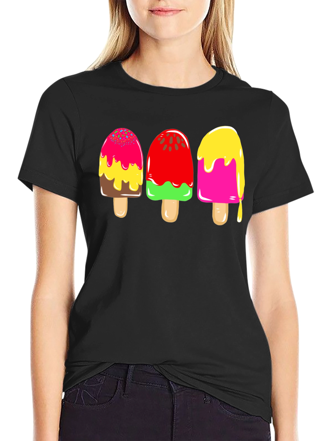 Black Fun Popsicle Graphic Tee - Summer Style view 2