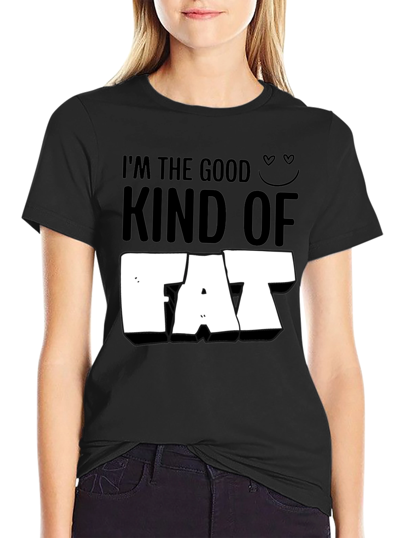 Black I'm the Good Kind of Fat T-Shirt - Funny Graphic Tee view 2