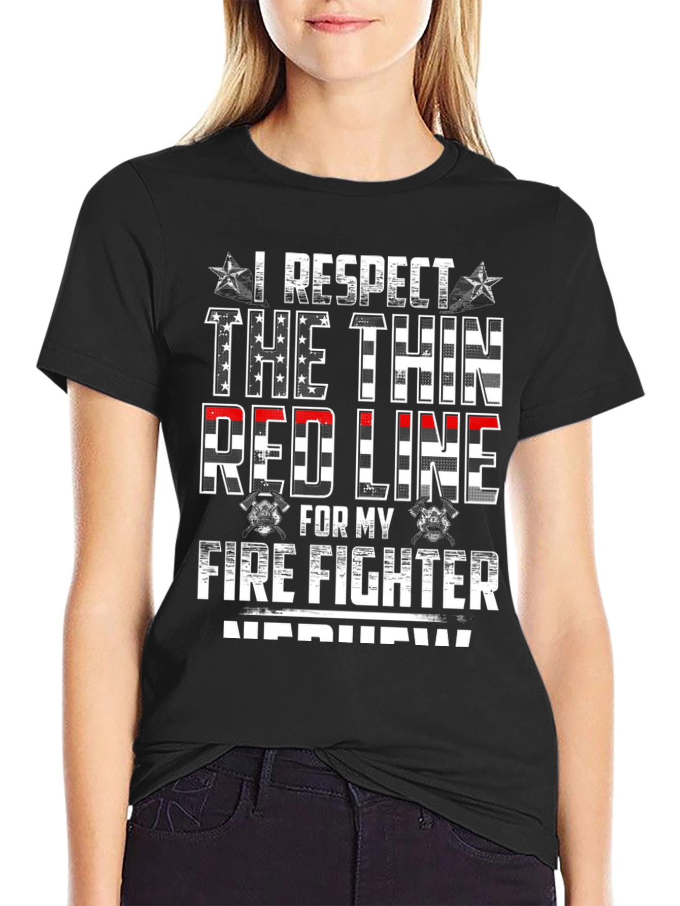 I Respect The Thin Red Line Firefighter T-Shirt - 2