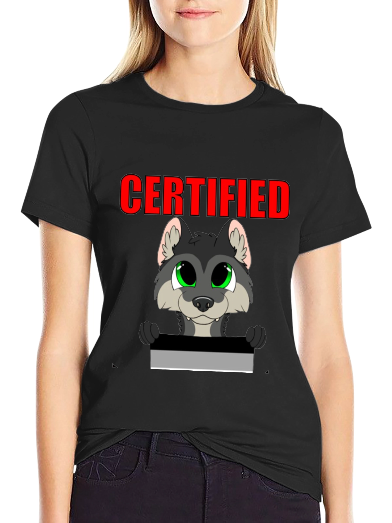 Black Certified Wolf Graphic T-Shirt - Black view 2