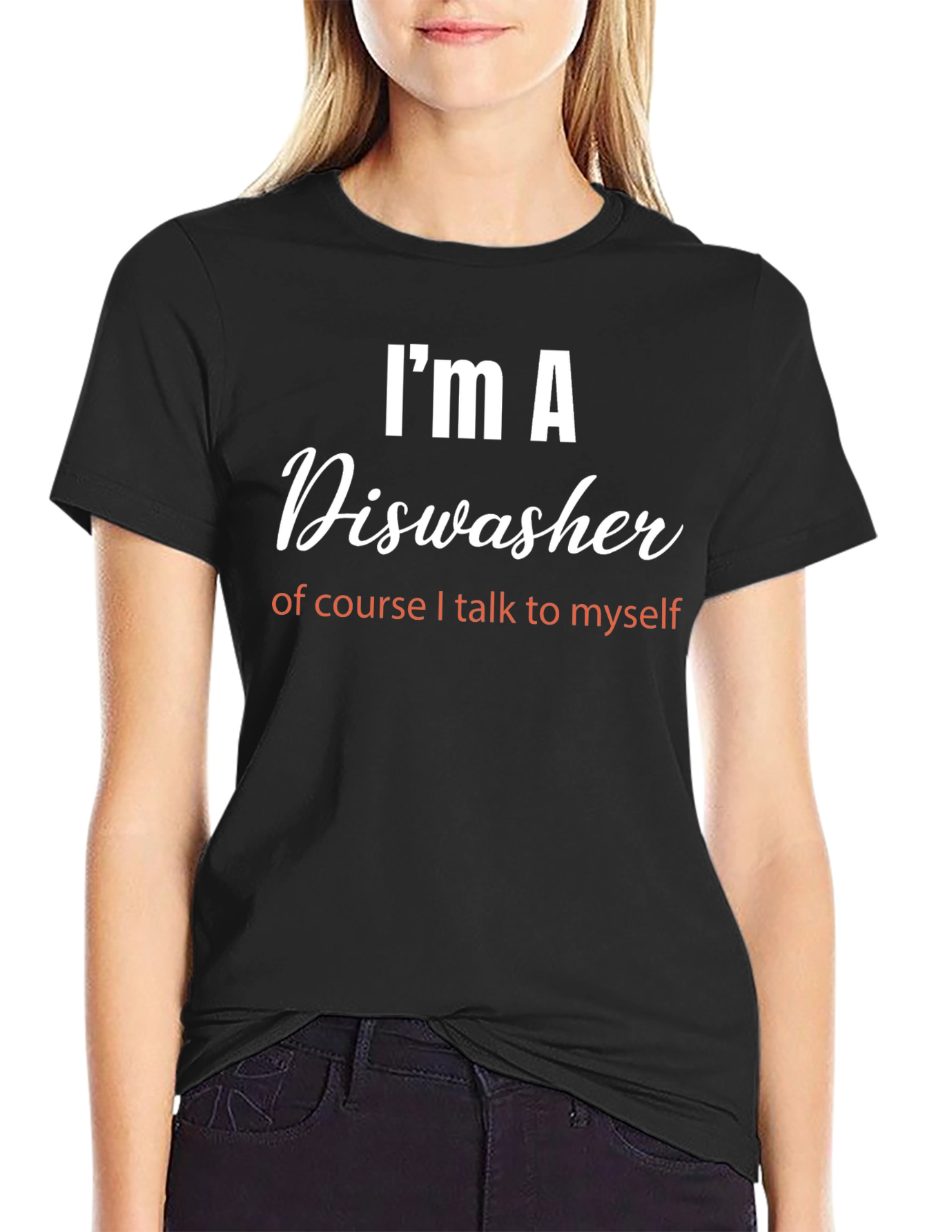 Black I'm a Dishwasher T-Shirt - Funny Job Pride Tee view 2