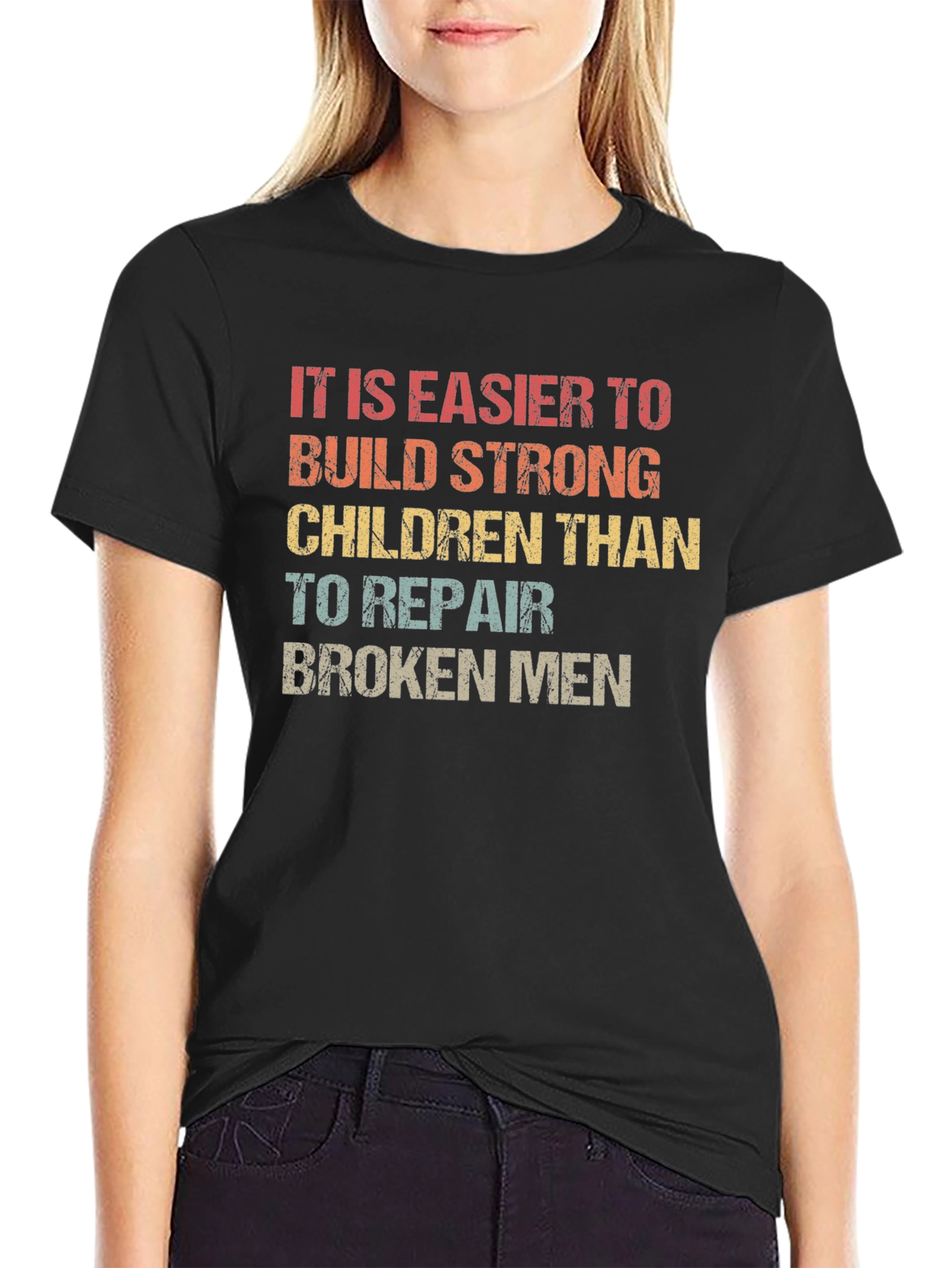 Black Build Strong Children Graphic Tee view 2