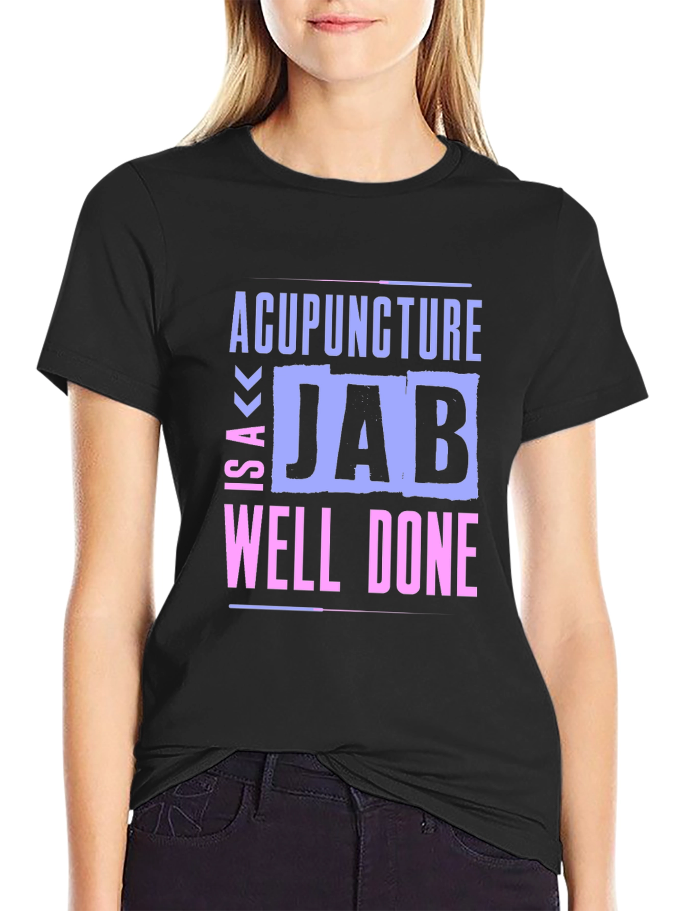 Black Acupuncture Well Done Black Graphic Tee view 2