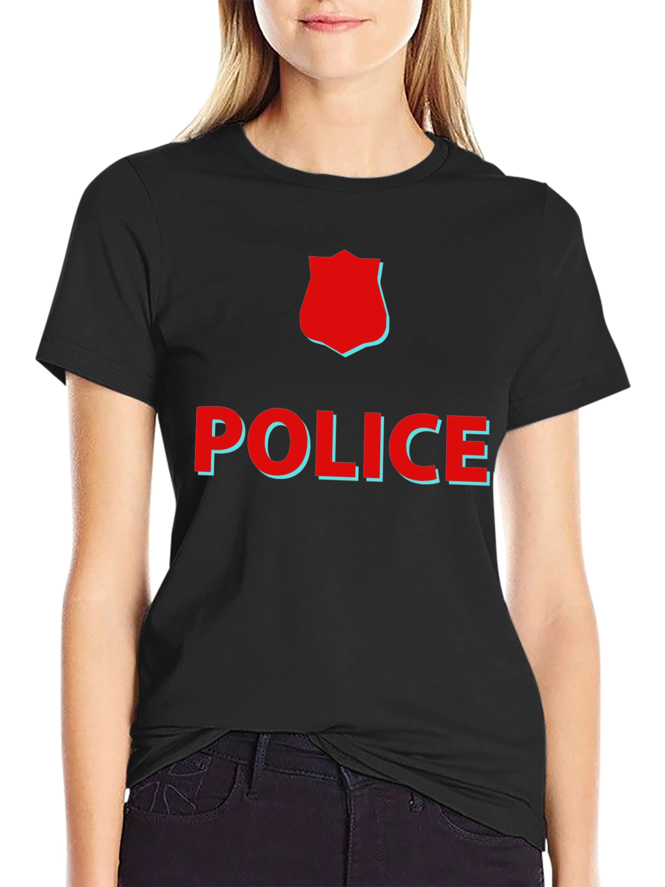 Black Novelty Police Graphic Tee view 2