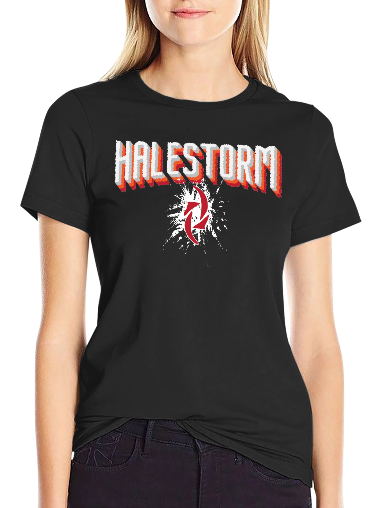 Black Halestorm Band Graphic Print Black T-Shirt view 2