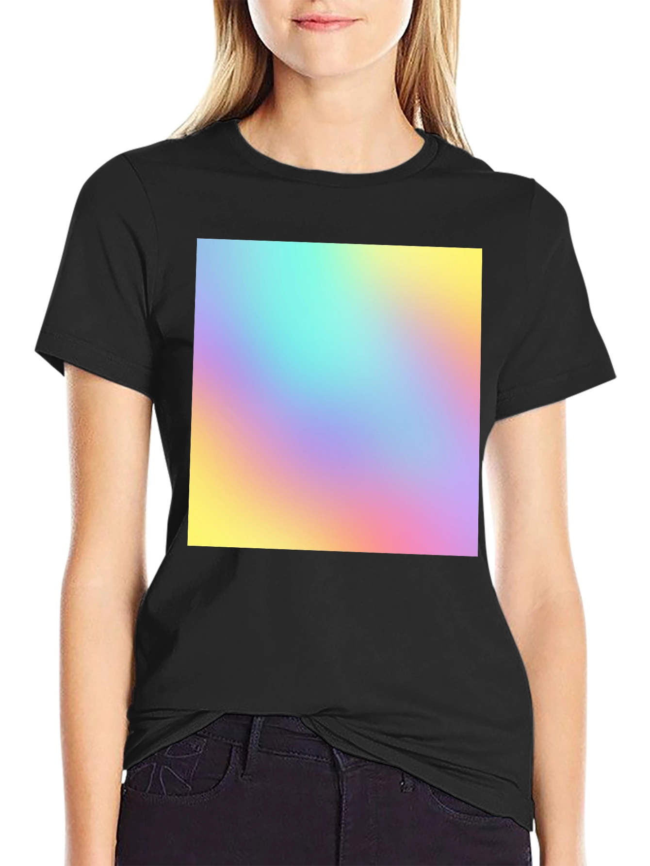 Black Vibrant Gradient T-Shirt view 2