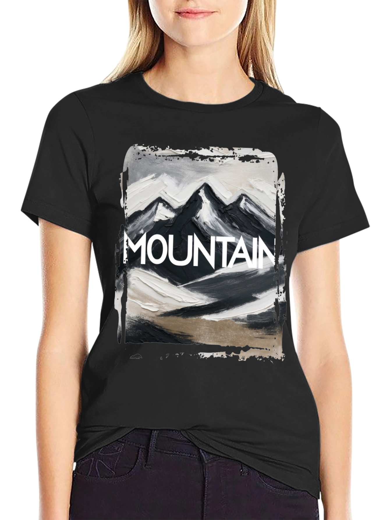 Black Mountain Graphic Tee - Black Cotton Blend view 2