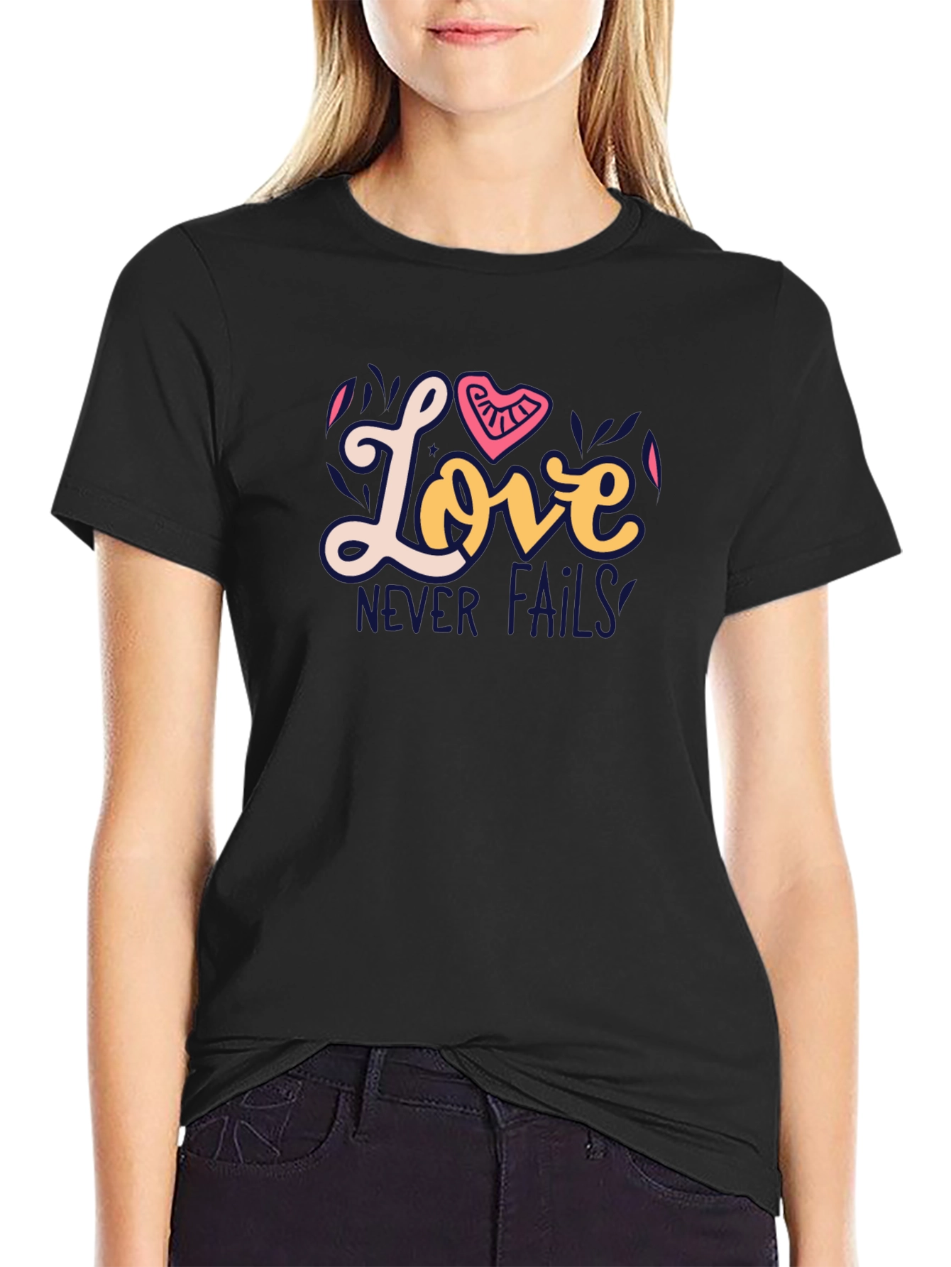 Black Love Never Fails Graphic Tee view 2