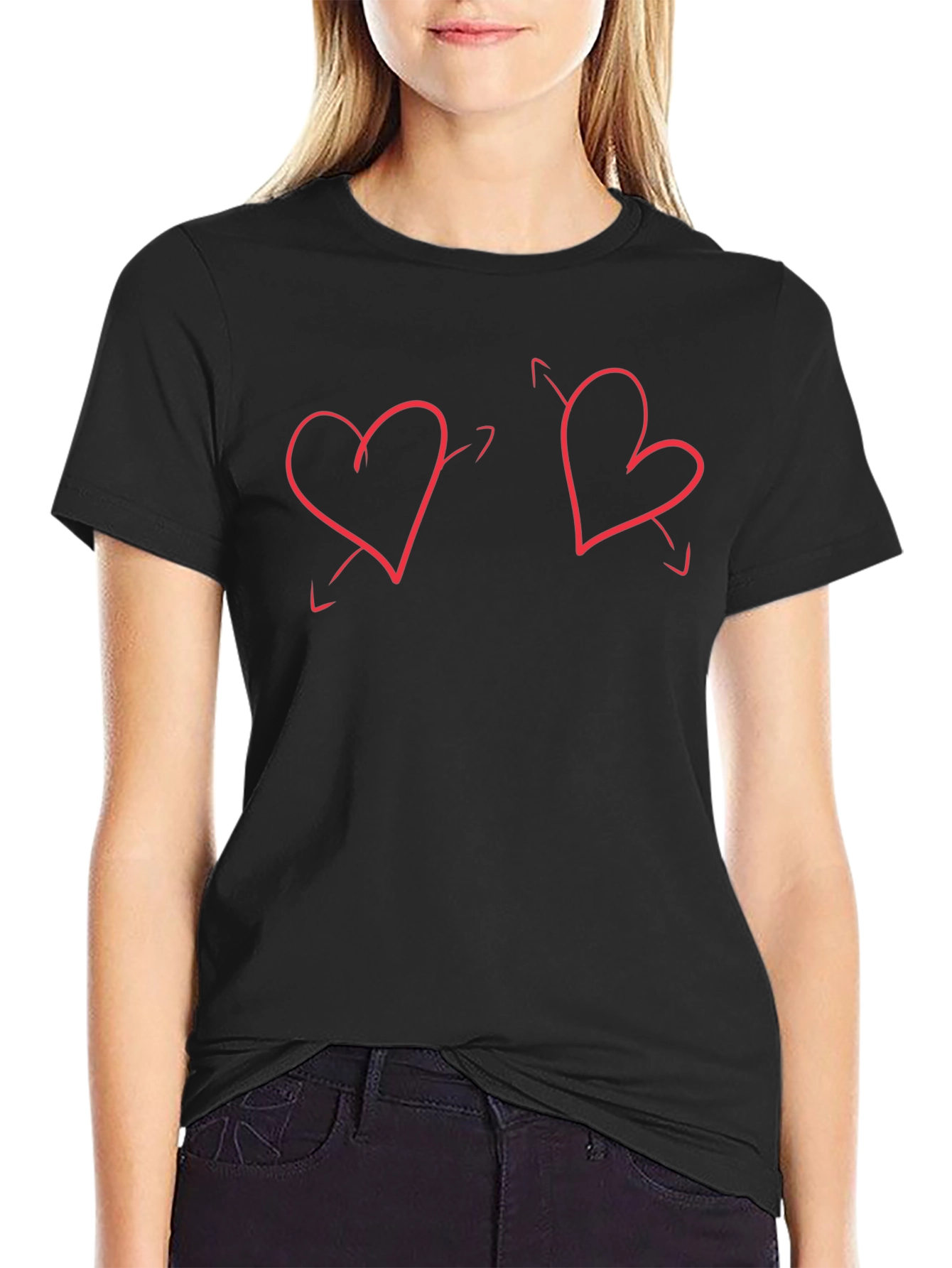 Black Heart Arrow Graphic Tee - Trendy Black T-Shirt view 2