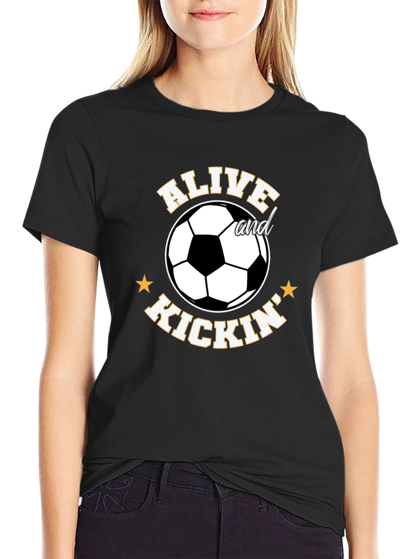 Black Alive and Kickin' Soccer T-Shirt view 2